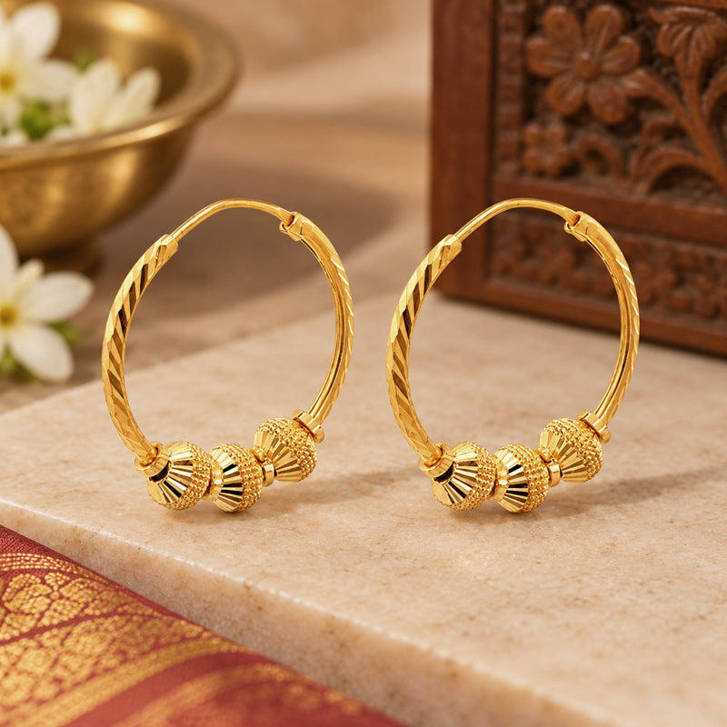 22K gold hoop earrings