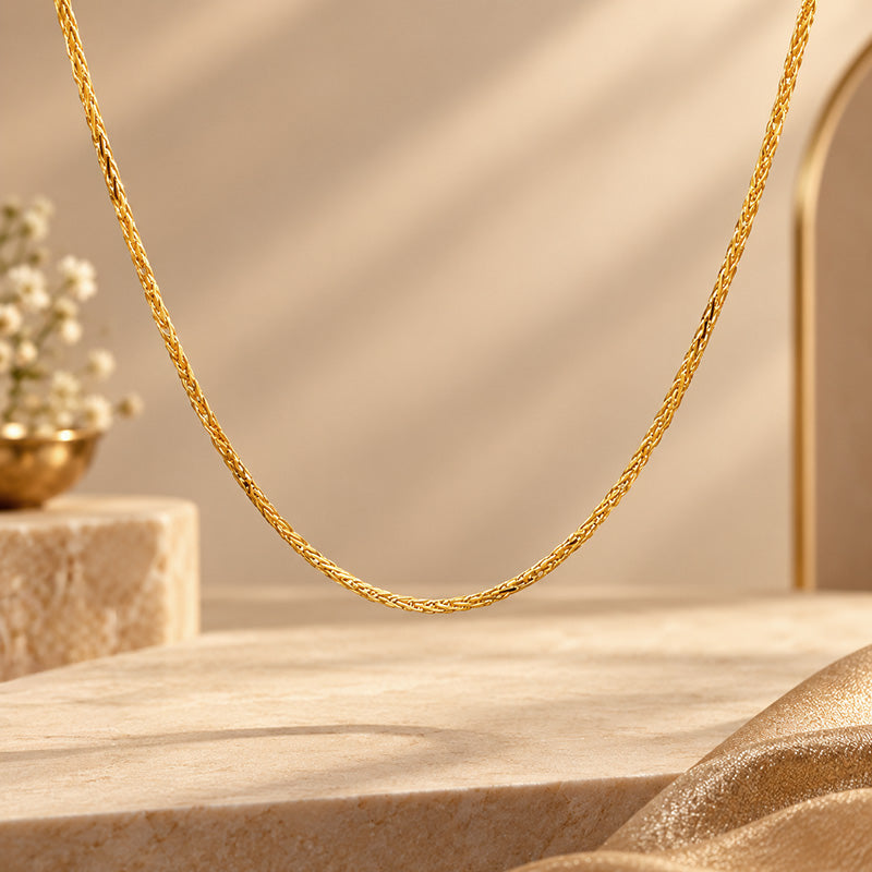 22K Gold Wheat Chain - 20 inches