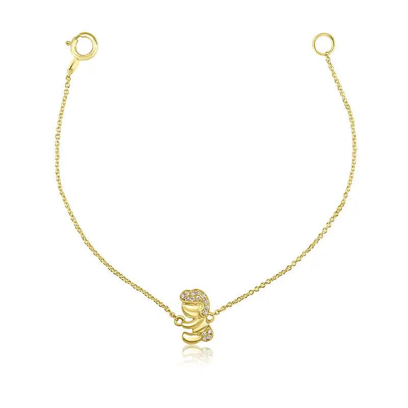 Elegant 18K Yellow Gold Charm Bracelet for Baby Girls
