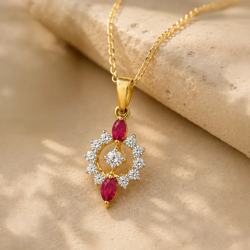 Ruby Gold Diamond Pendant