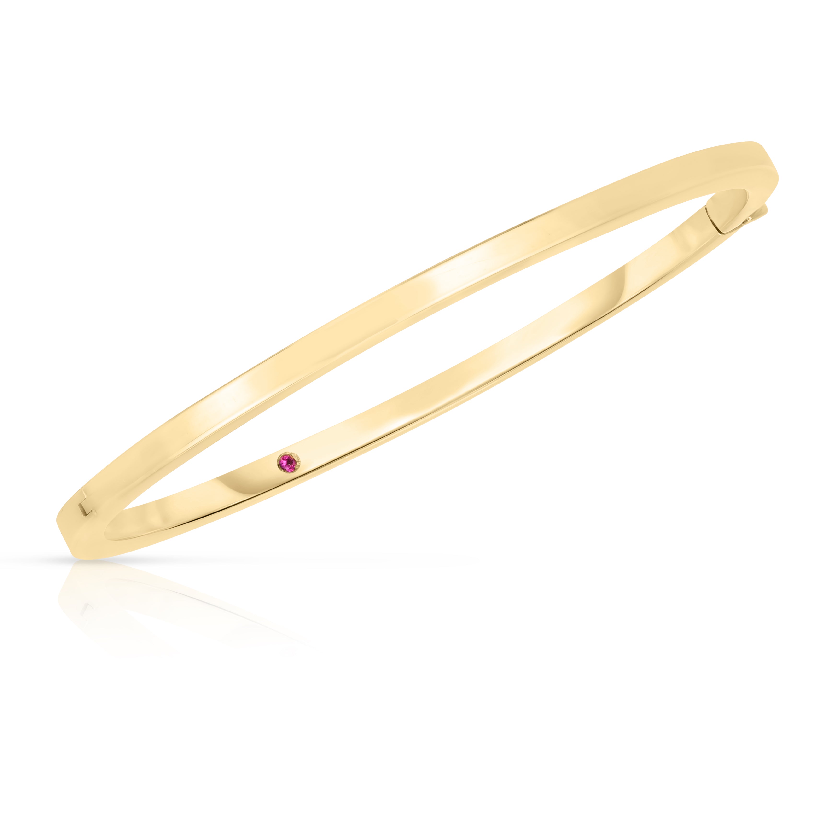 18K YELLOW DESIGNER GOLD ROUNDED BANGLE
