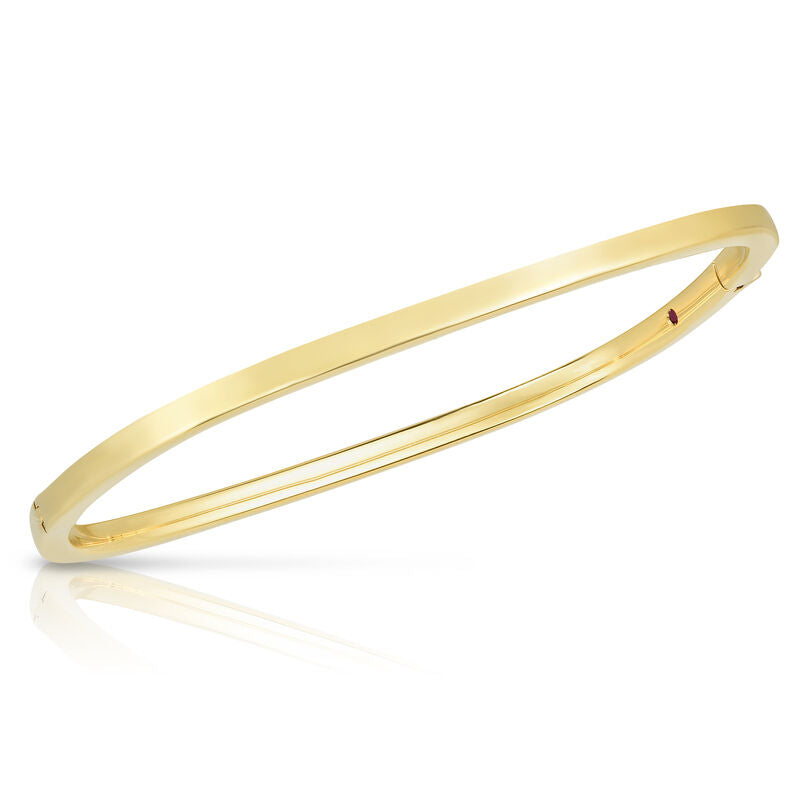 18K YELLOW DESIGNER GOLD SQUARE BANGLE