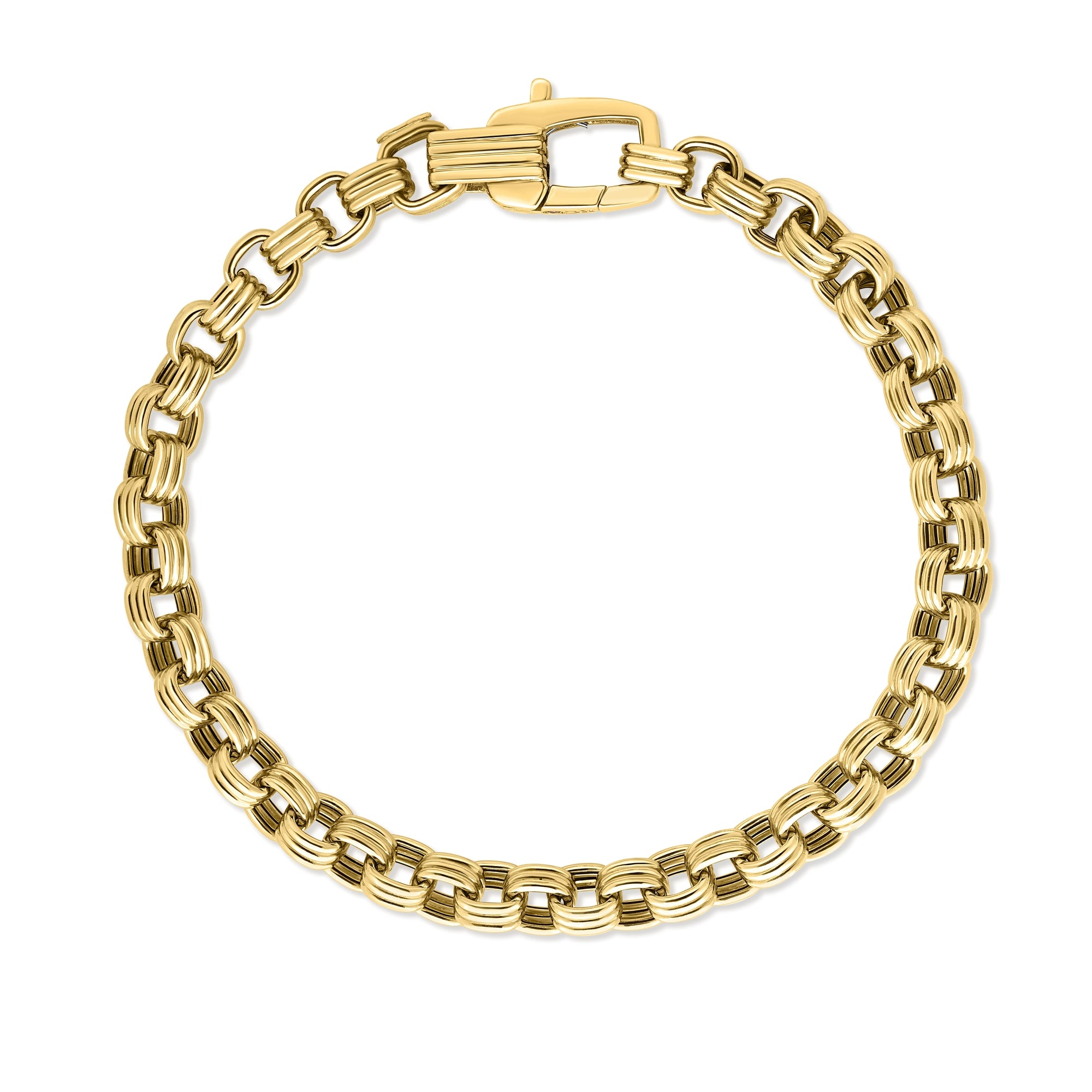 18K YELLOW DESIGNER GOLD CHAIN BRACELET