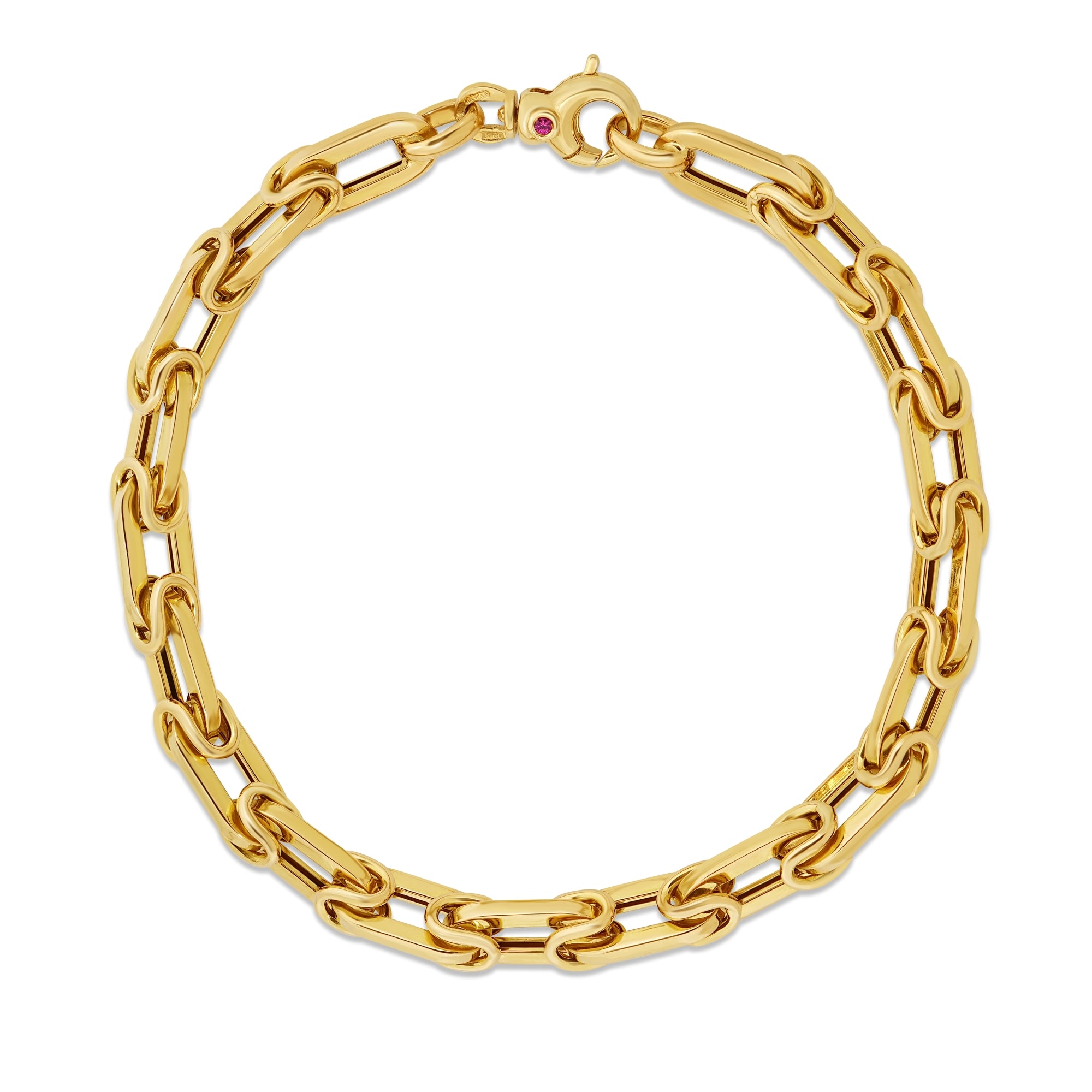 18K YELLOW DESIGNER GOLD CHAIN BRACELET