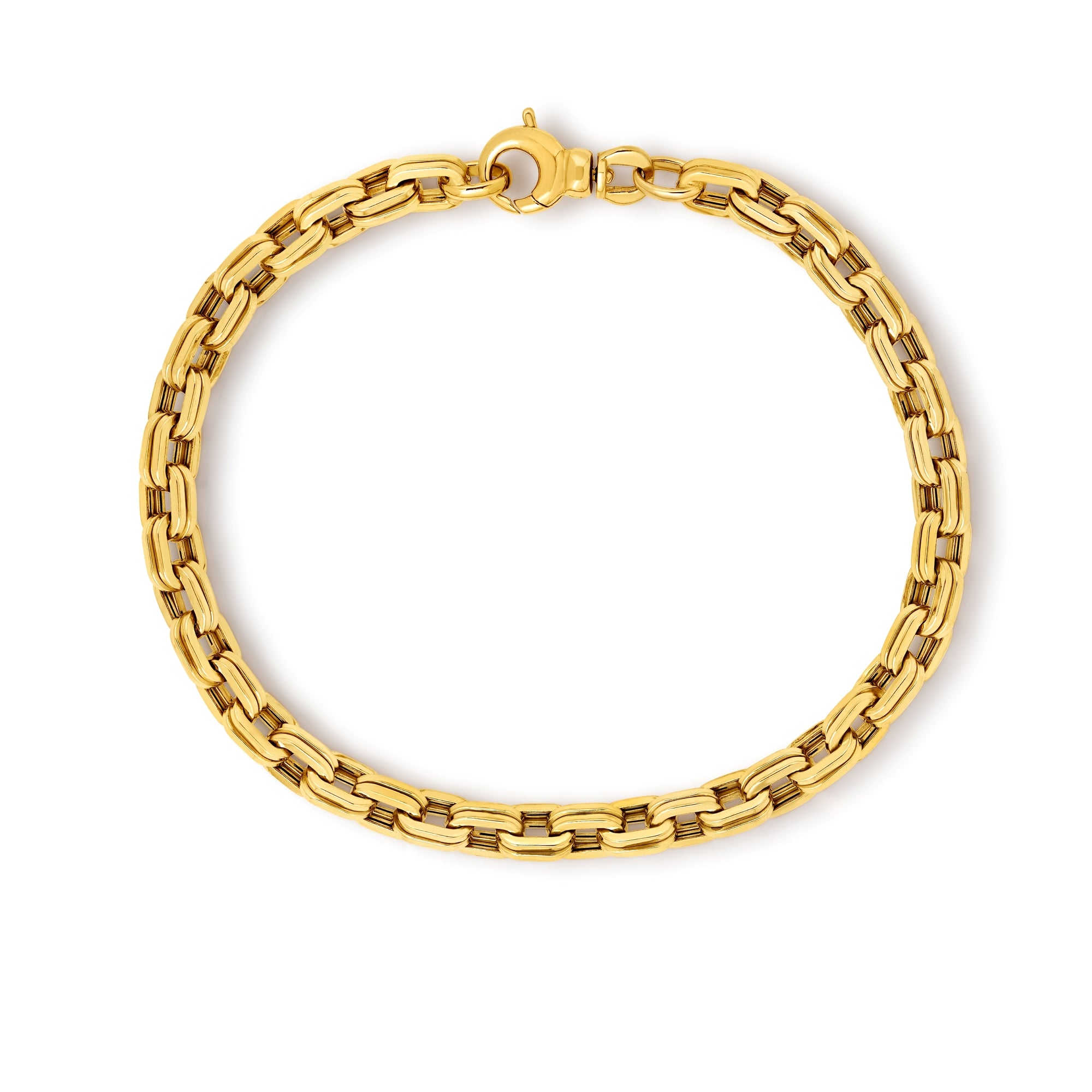 18K YELLOW DESIGNER GOLD CHAIN BRACELET