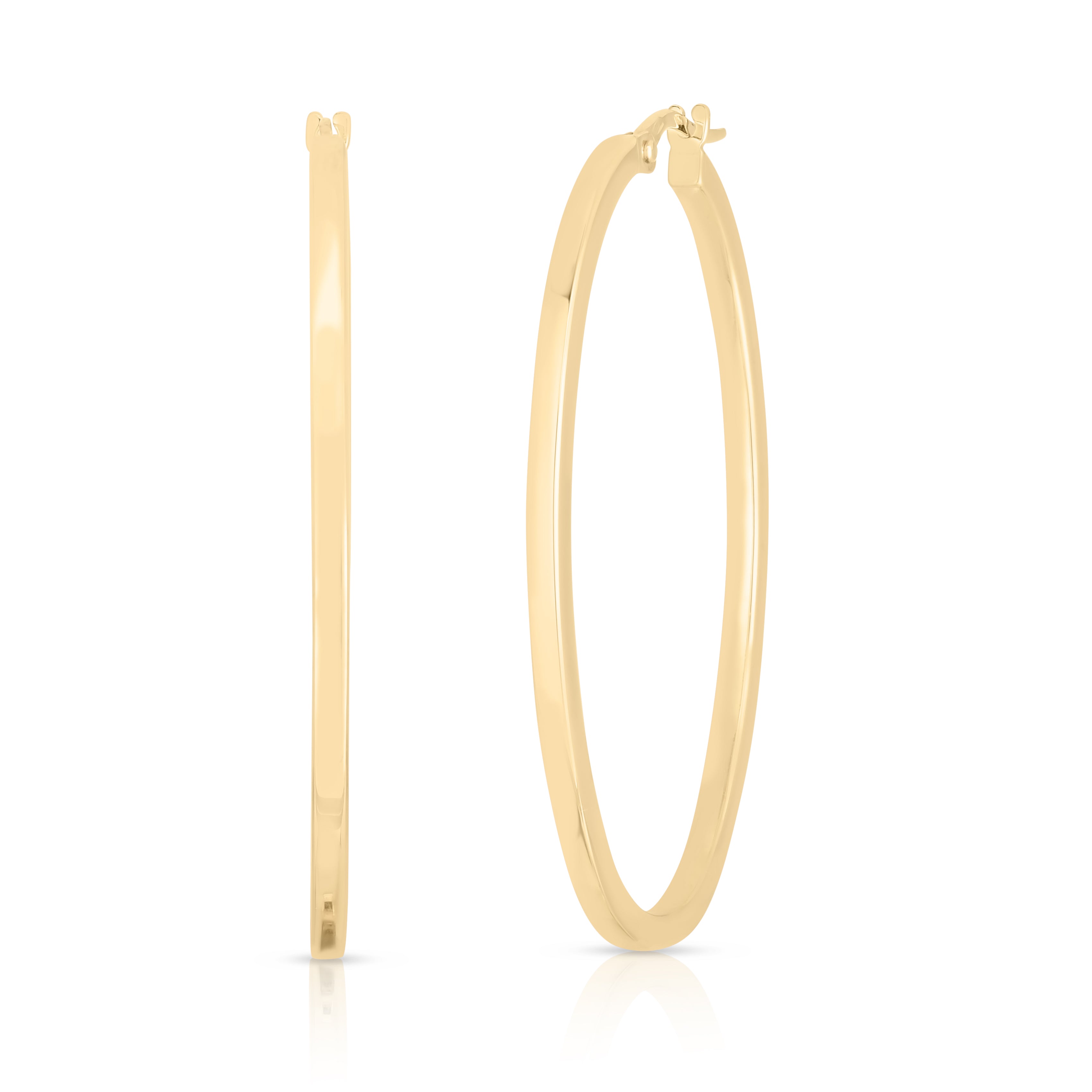 18K YELLOW GOLD THE PERFECT HOOP® LARGE SQUARE EDGED OVAL EARRINGS