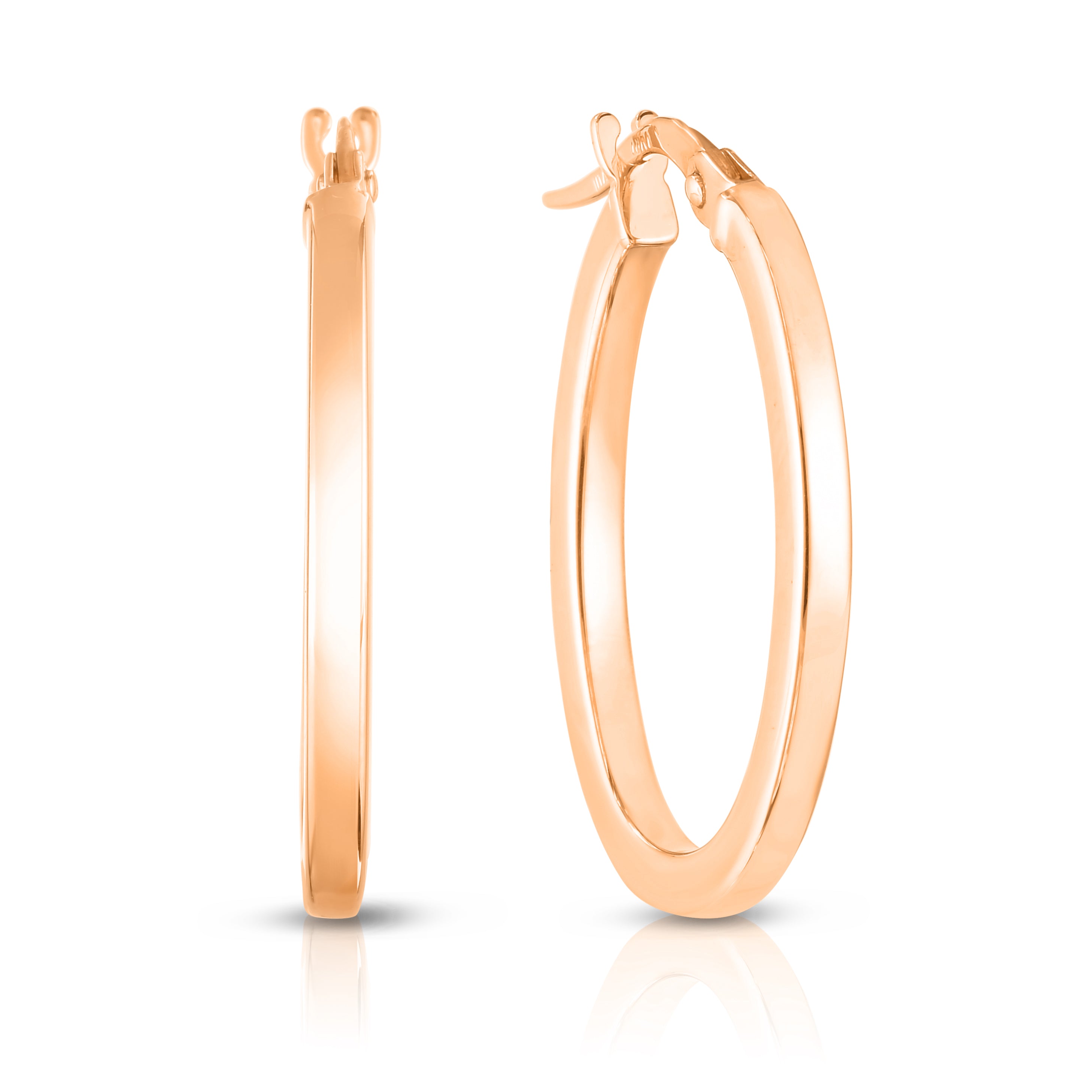 18K ROSE GOLD THE PERFECT HOOP® PETITE SQUARE EDGED OVAL EARRINGS