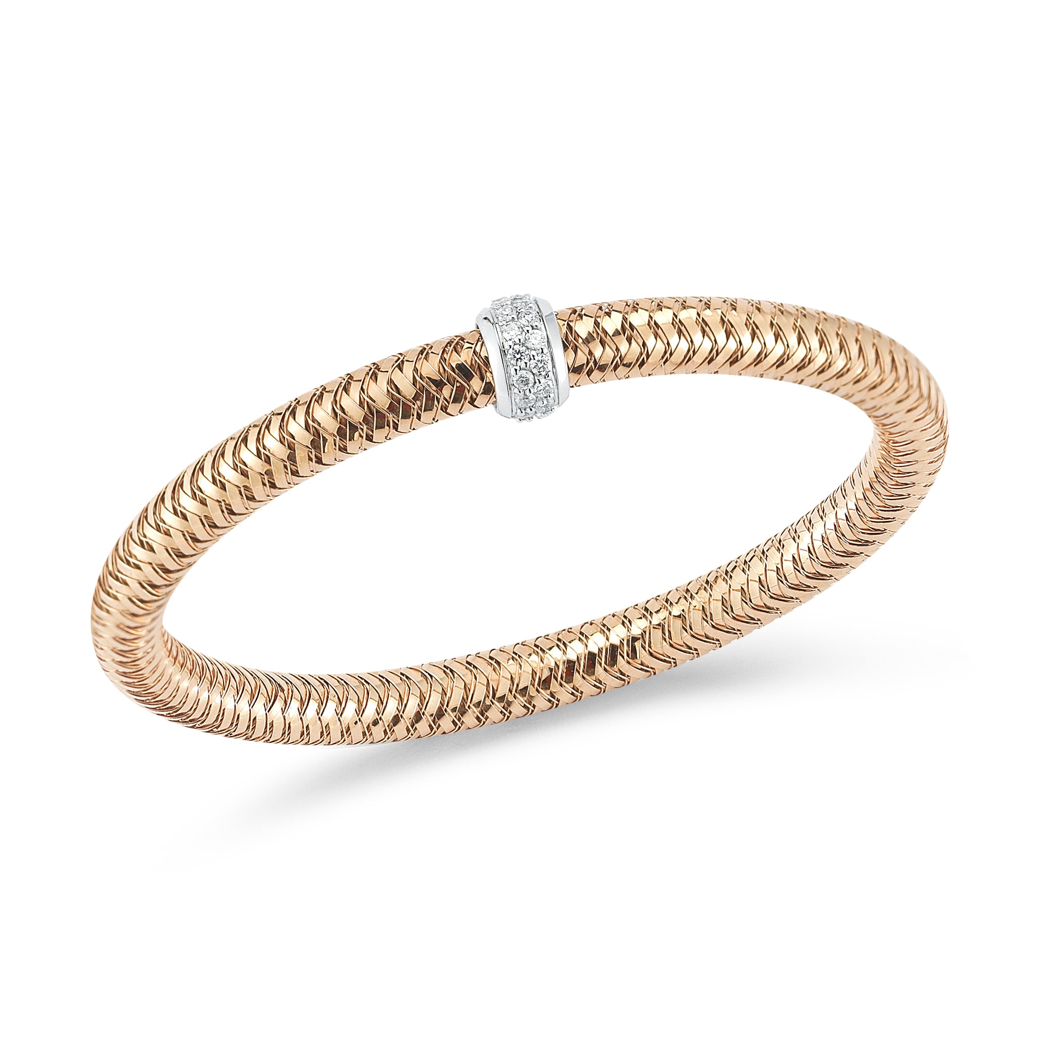 18K ROSE/WHITE GOLD PRIMAVERA DIAMOND ACCENT BRACELET
