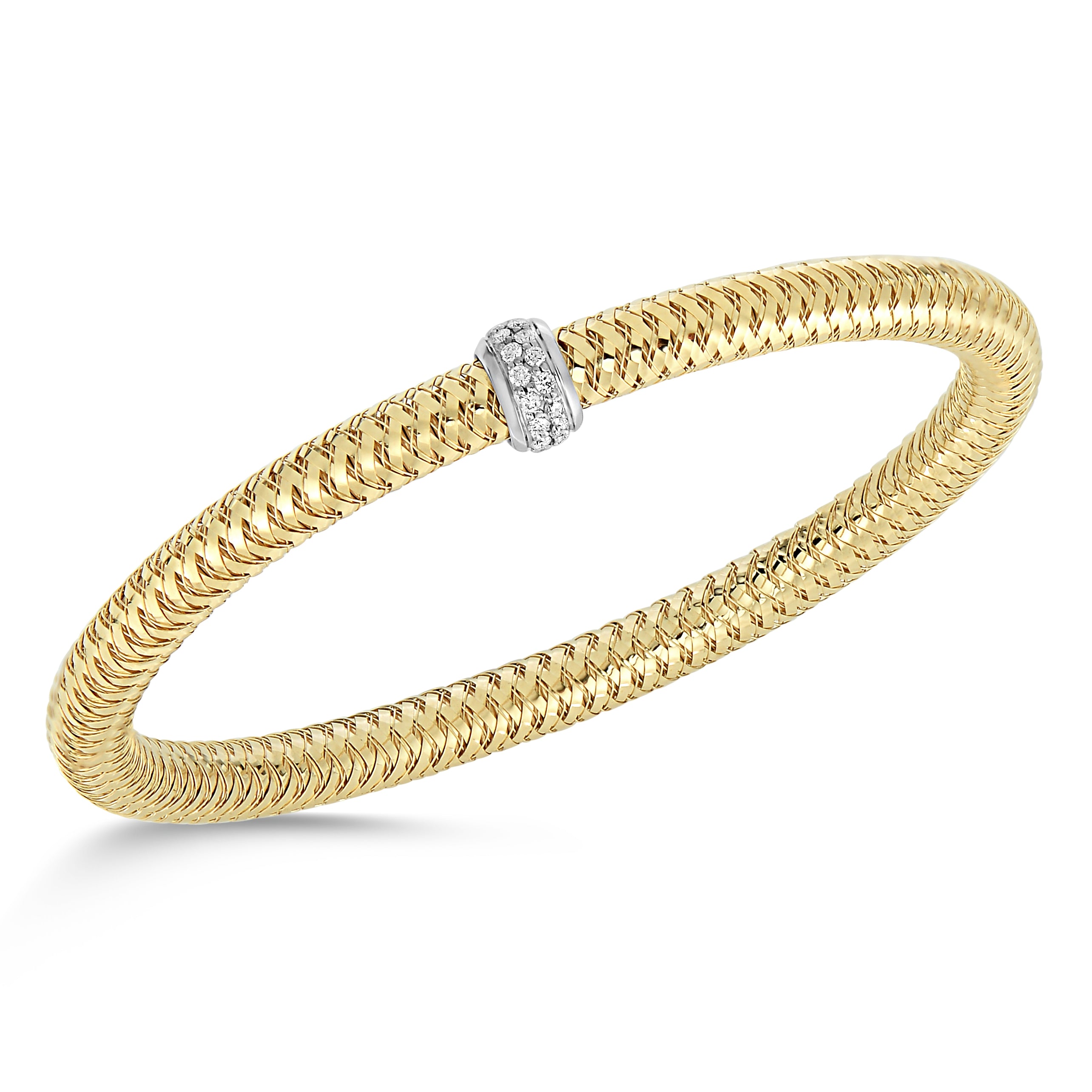 18K YELLOW/WHITE GOLD PRIMAVERA DIAMOND ACCENT BRACELET