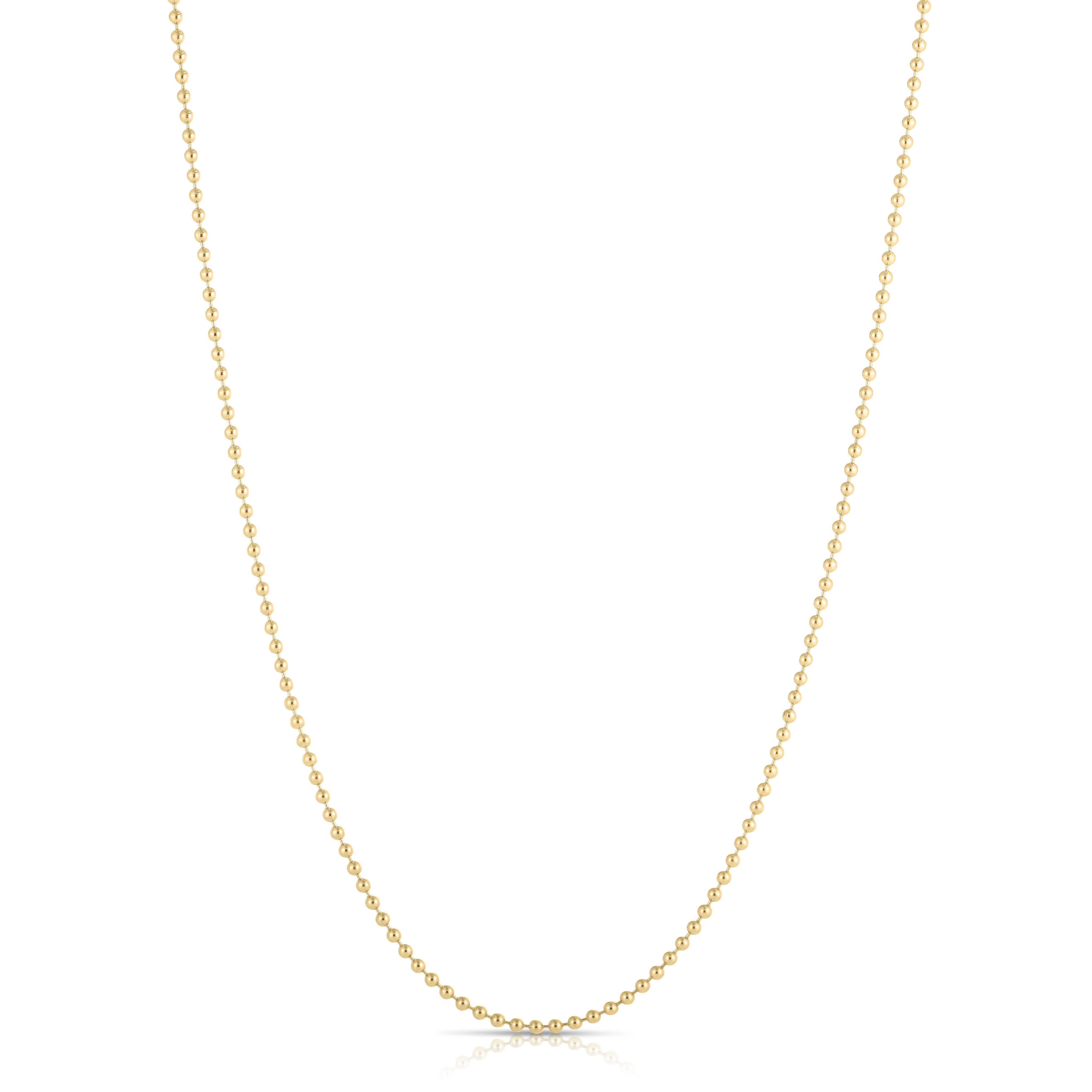 18K YELLOW DESIGNER GOLD MEDIUM BEAD NECKLACE