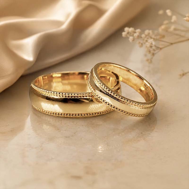 Classic 22K yellow gold wedding band for a timeless symbol of love and commitment