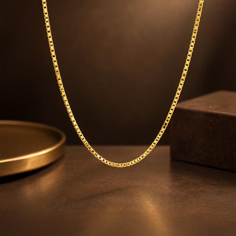 Elegant 18 Inch 22K Yellow Gold Box Chain for Everyday Style
