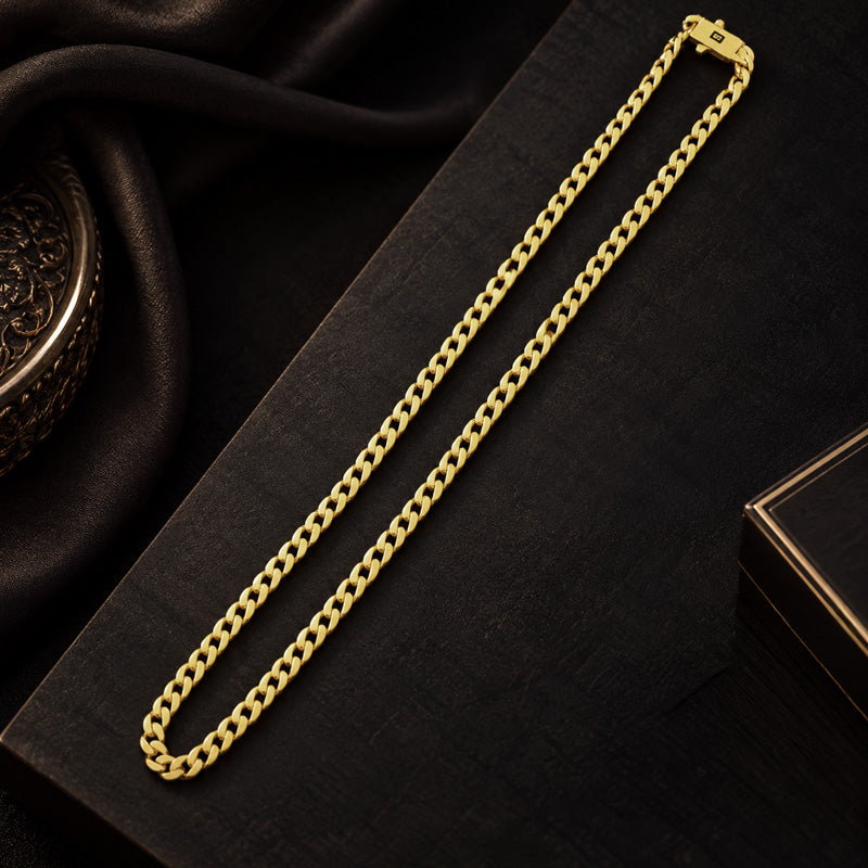 Elegant 22K Yellow Gold Cuban Chain Necklace 26 Inch for Men