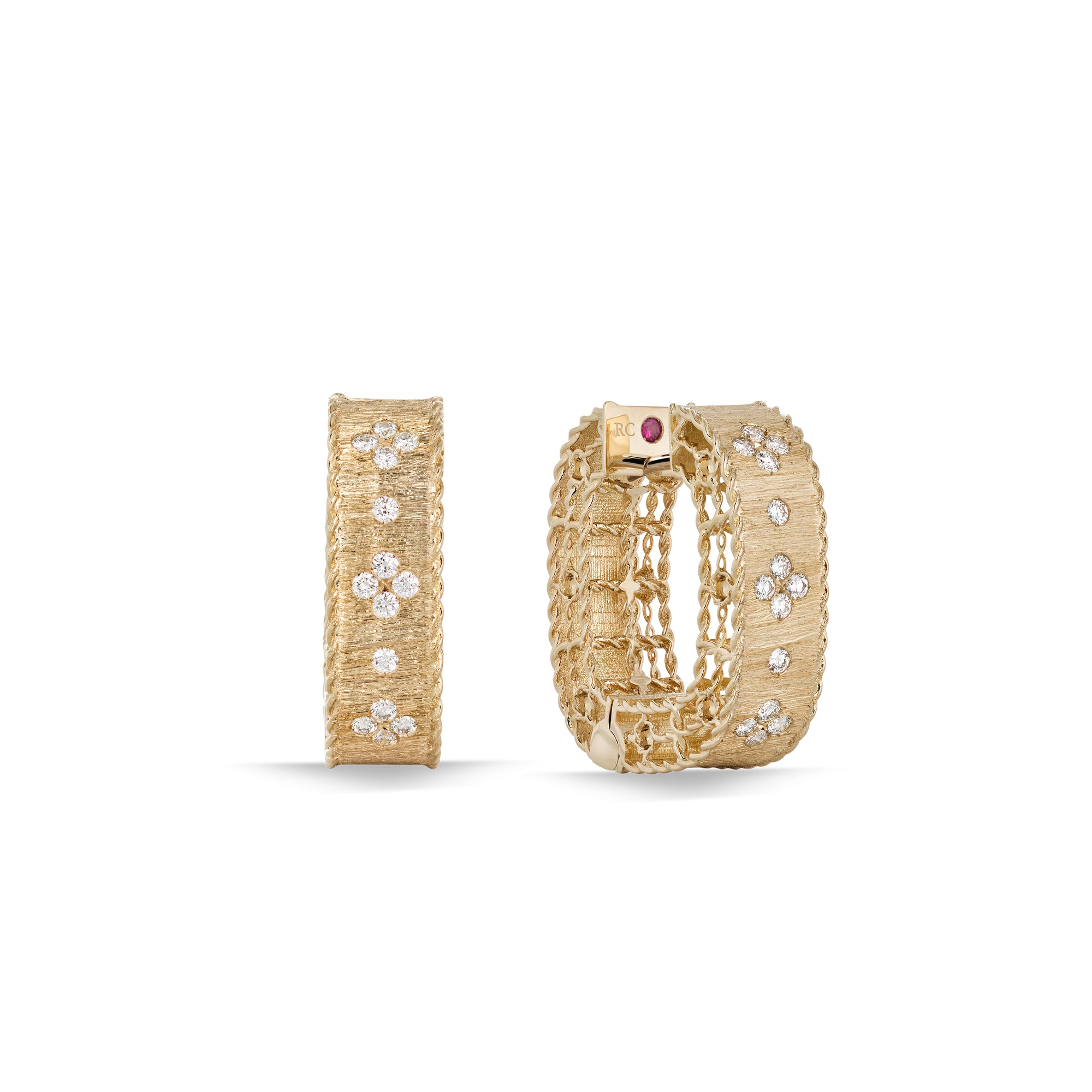 18K YELLOW GOLD PRINCESS DIAMOND SQUARE EARRINGS