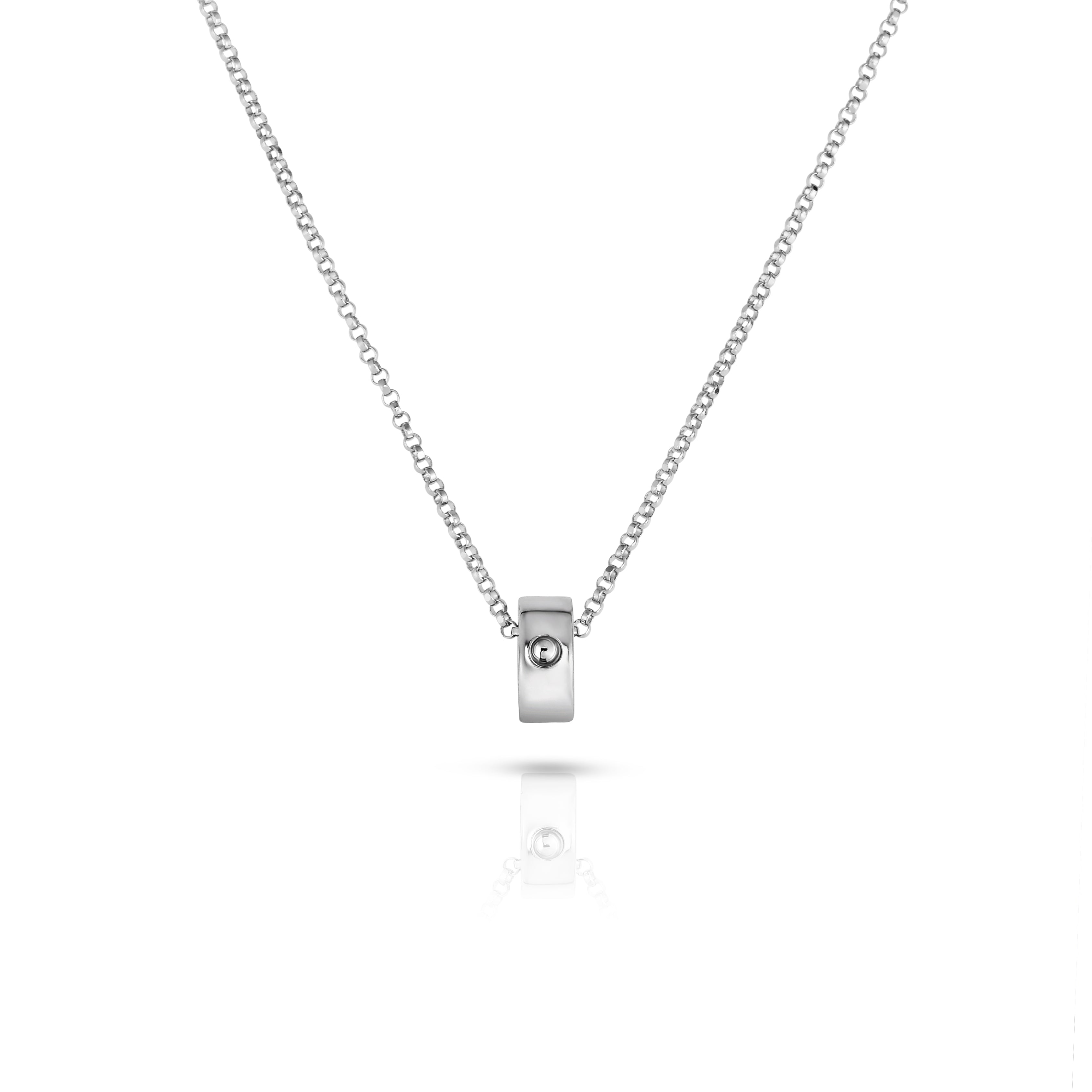 18K WHITE GOLD POI MOI SYMPHONY RONDEL NECKLACE