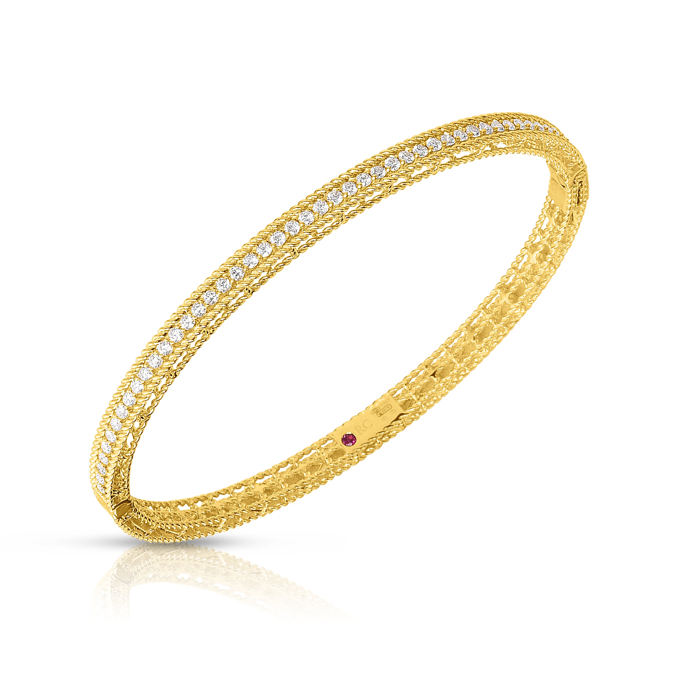 18K YELLOW GOLD PRINCESS SYMPHONY DIAMOND BANGLE