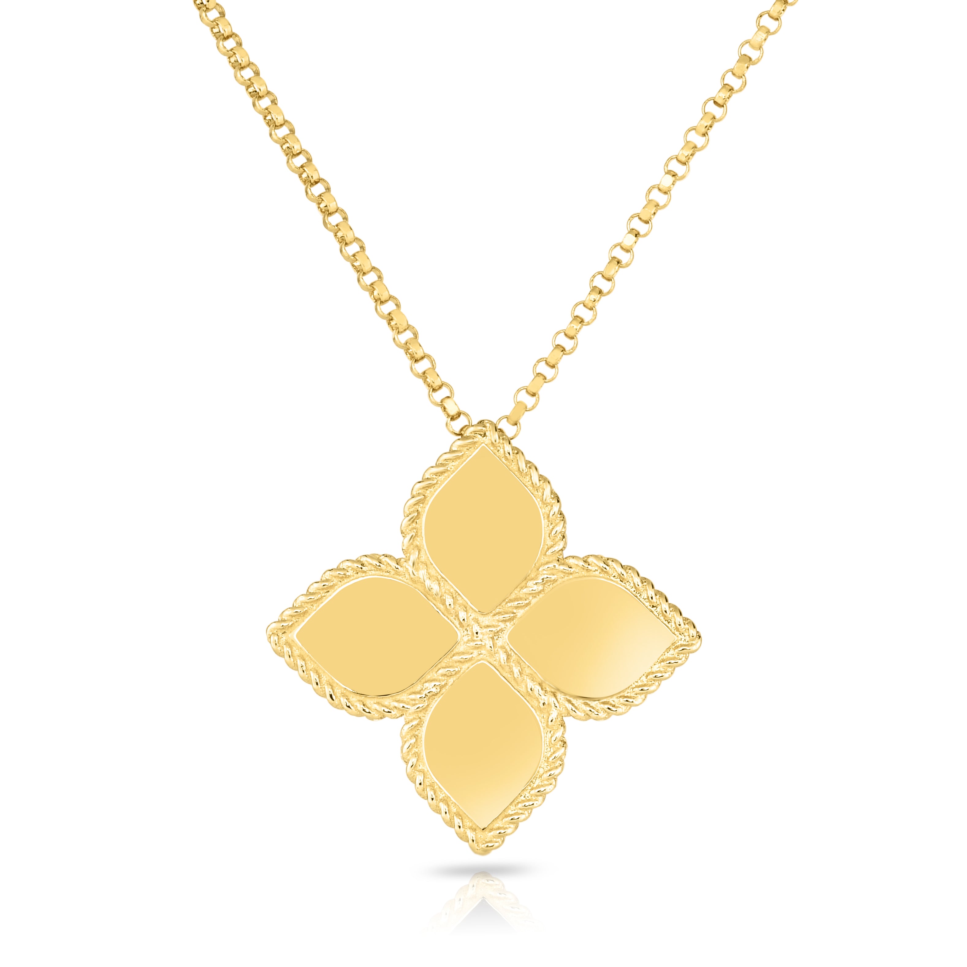 18K YELLOW GOLD PRINCESS FLOWER LARGE NECKLACE