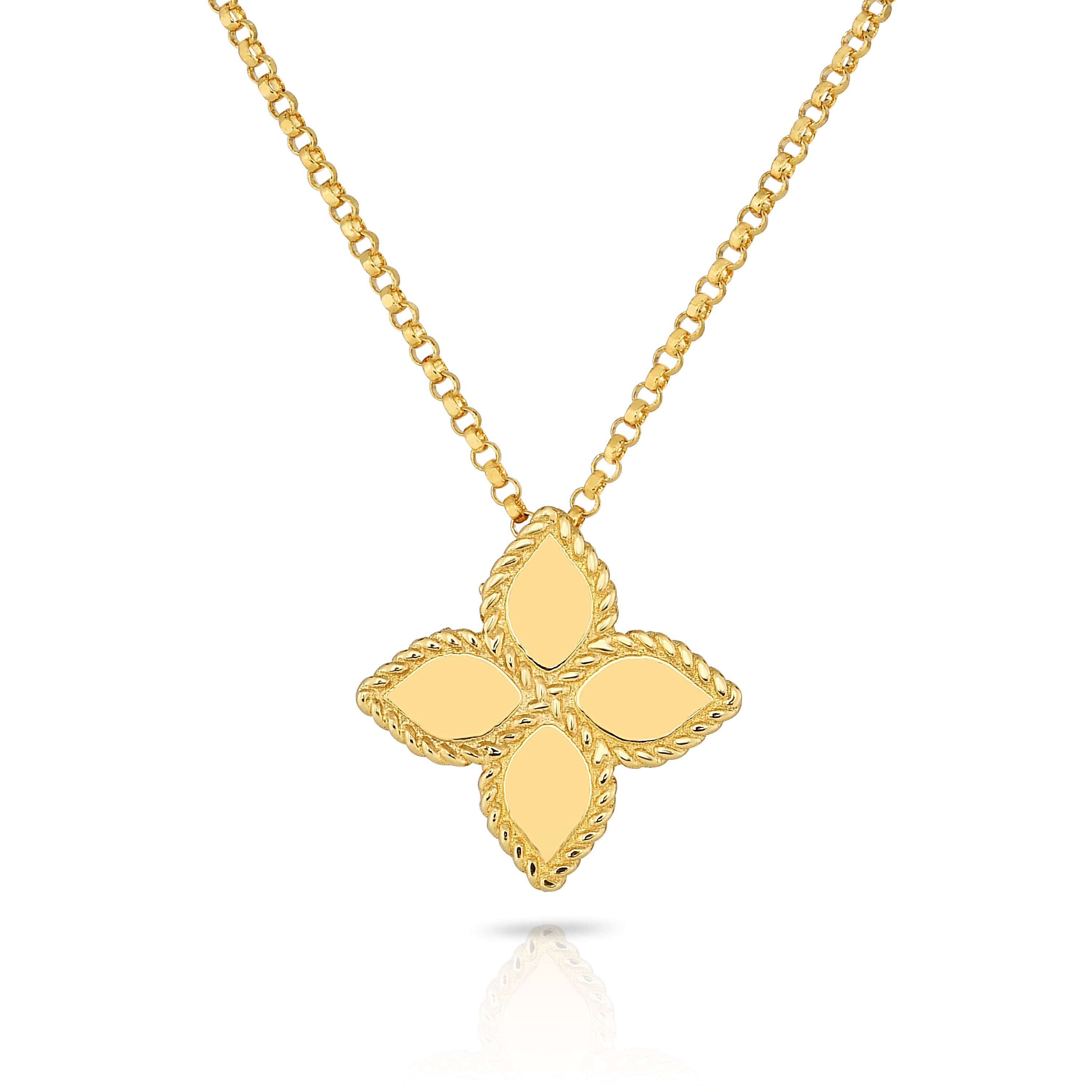 18K YELLOW GOLD PRINCESS FLOWER MEDIUM NECKLACE