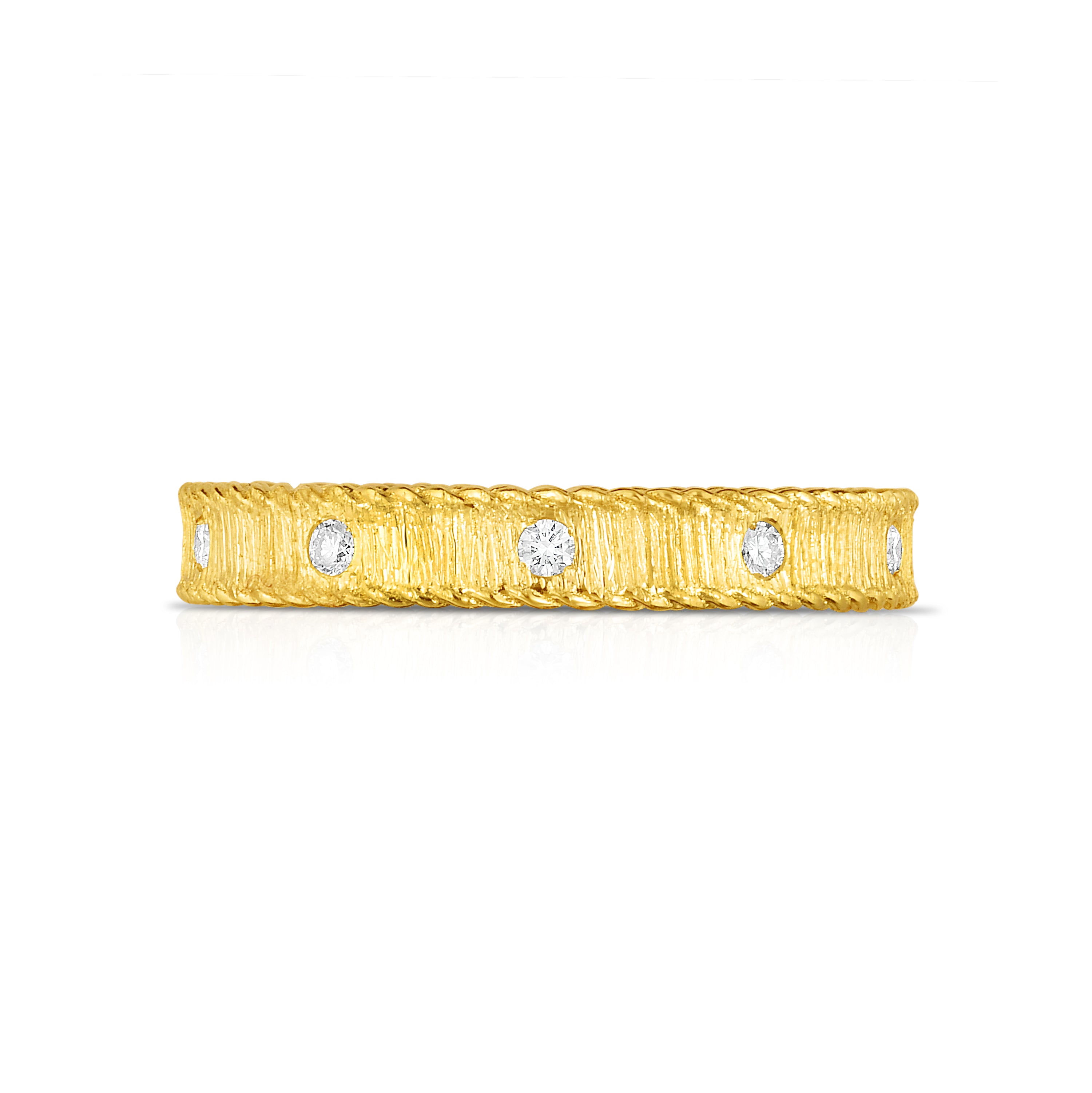 18K YELLOW GOLD PRINCESS DIAMOND & SATIN FINISH RING