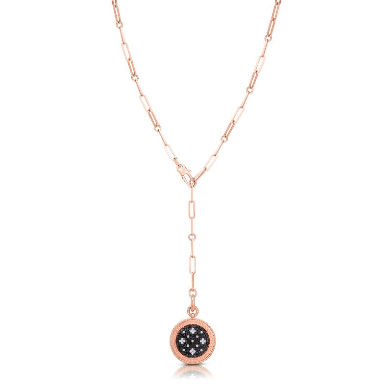 18K ROSE GOLD VENETIAN PRINCESS BLACK & WHITE DIAMOND MEDALLION