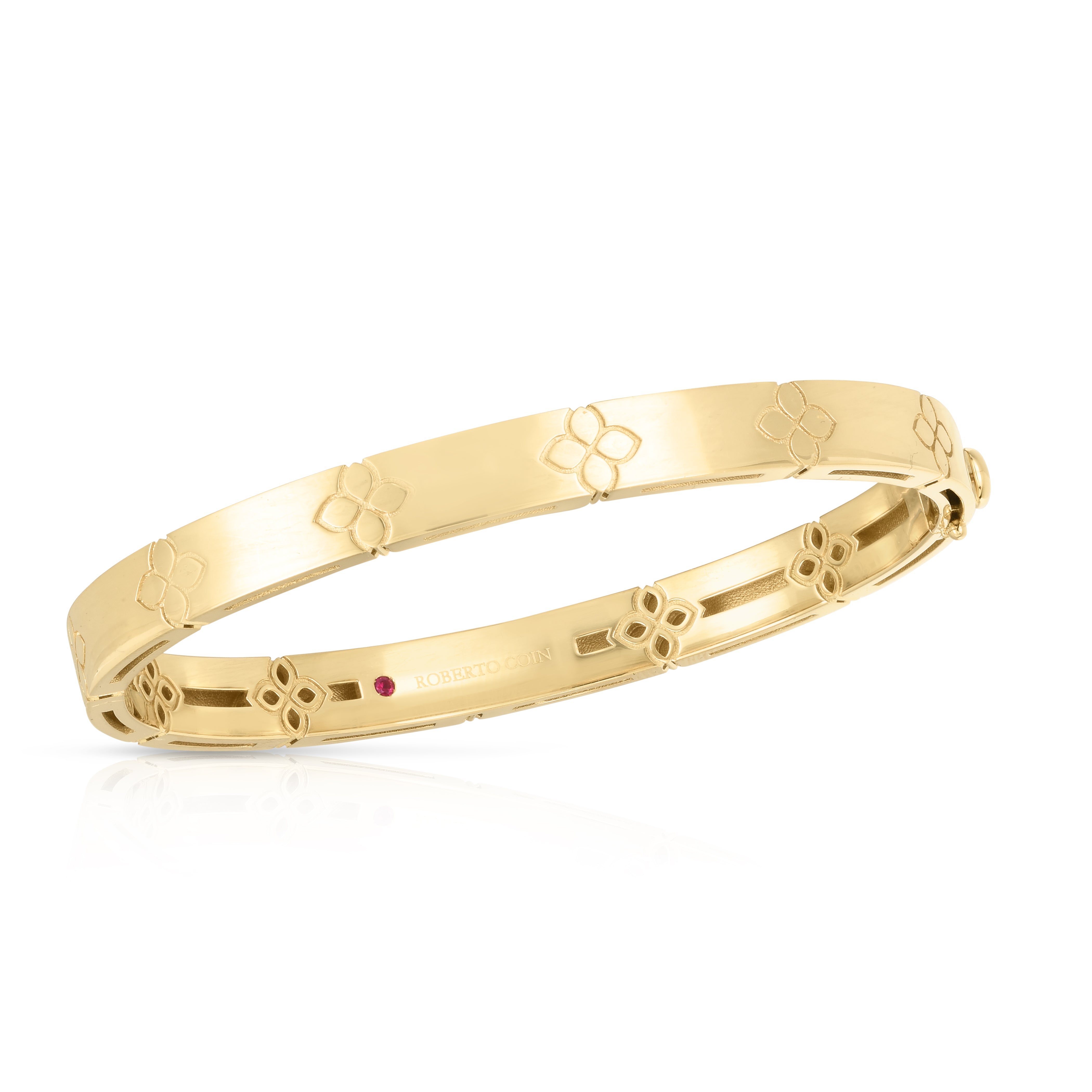 18K YELLOW GOLD LOVE IN VERONA MEDIUM WIDTH BANGLE