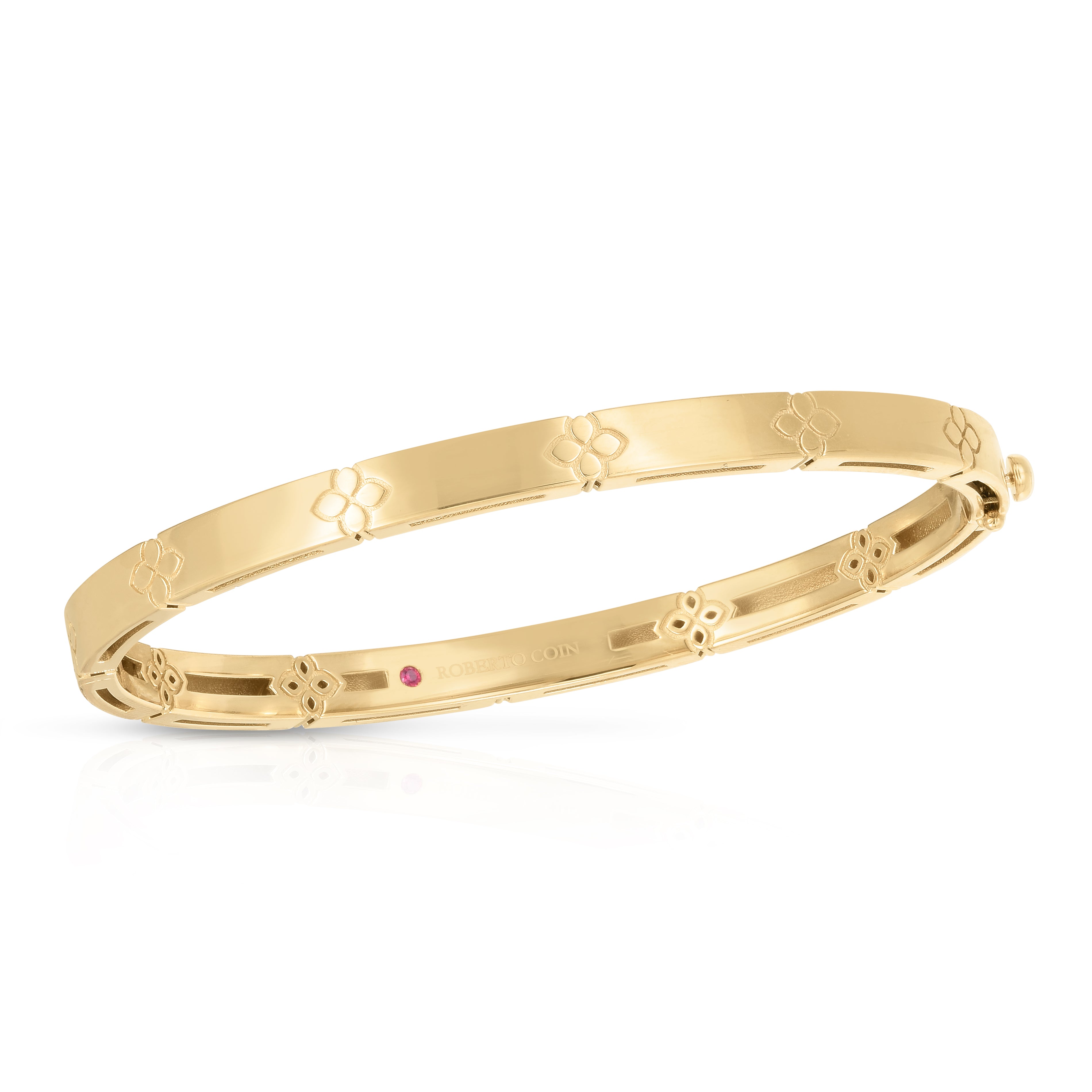 18K YELLOW GOLD LOVE IN VERONA NARROW WIDTH BANGLE