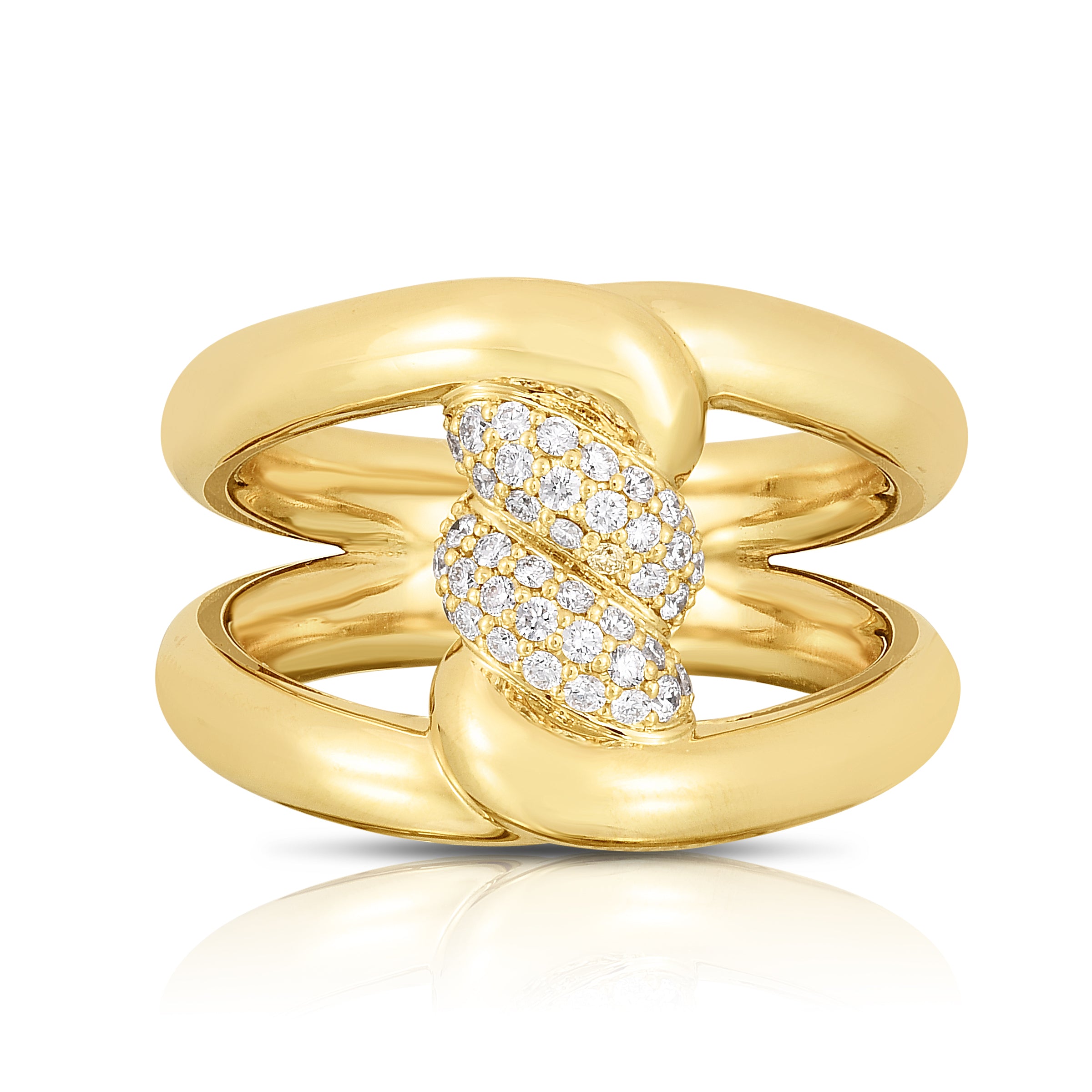 18K YELLOW GOLD CIALOMA DIAMOND ACCENT KNOT RING
