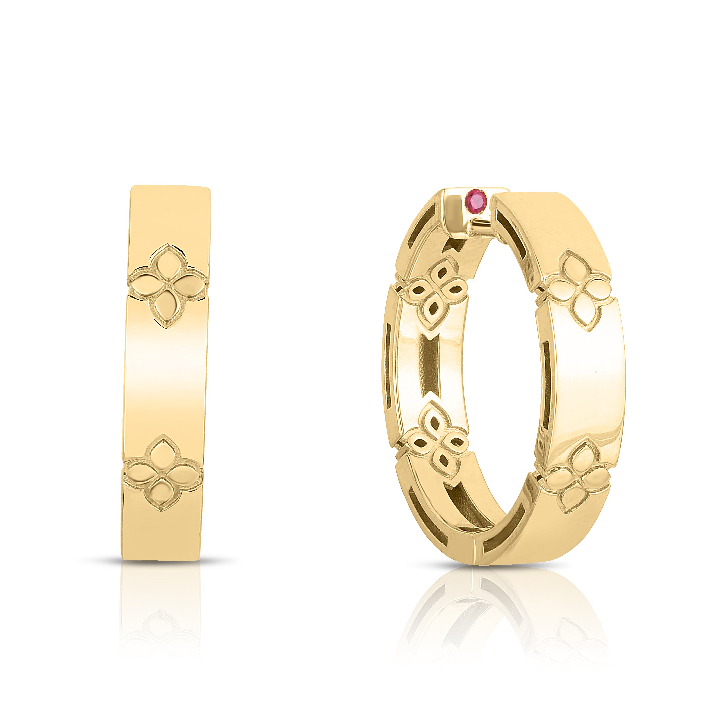 18K YELLOW GOLD LOVE IN VERONA LARGE HOOP EARRINGS