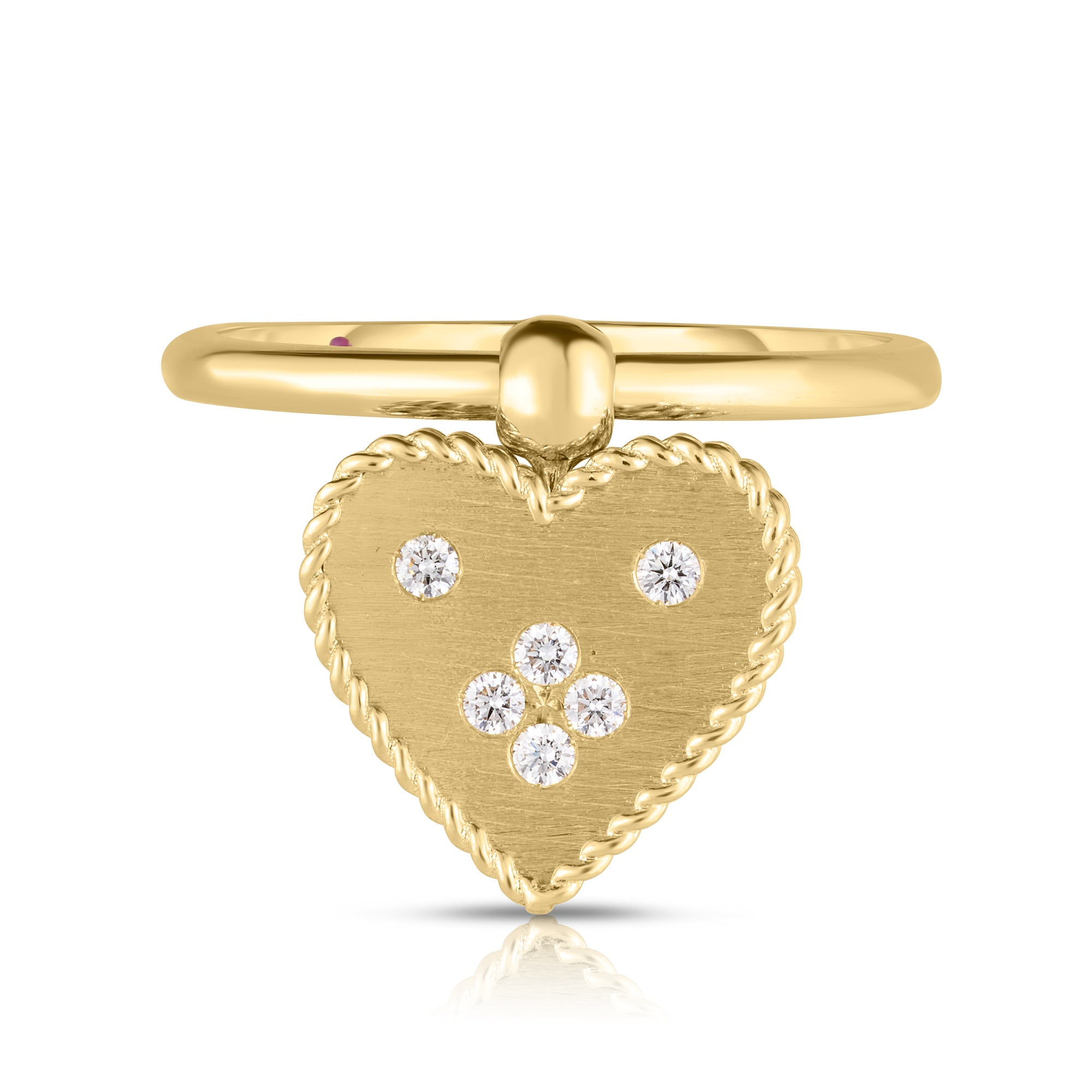 18K YELLOW GOLD VENETIAN PRINCESS SMALL HEART MEDALLION RING