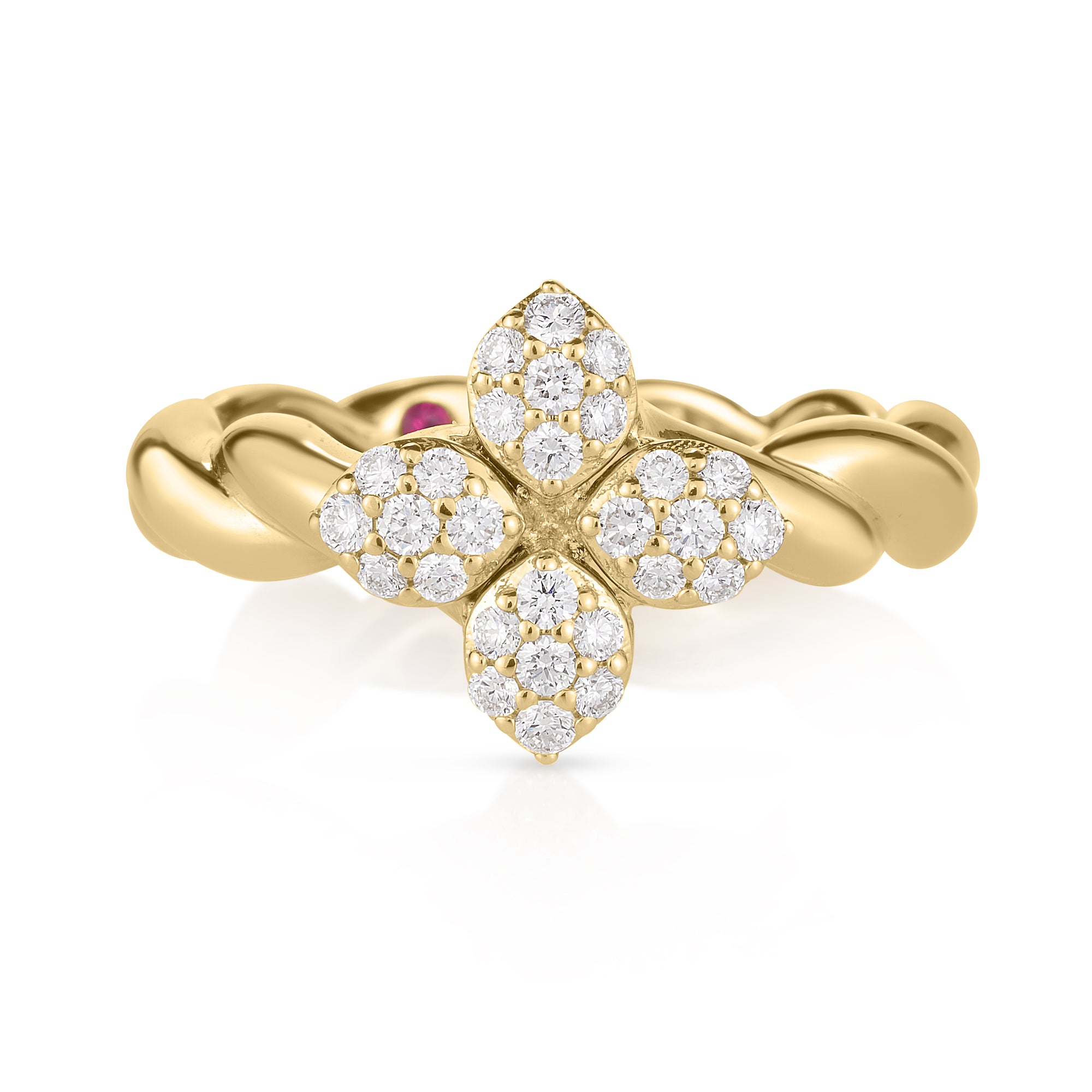 18K YELLOW GOLD LOVE IN VERONA TWIST DIAMOND RING