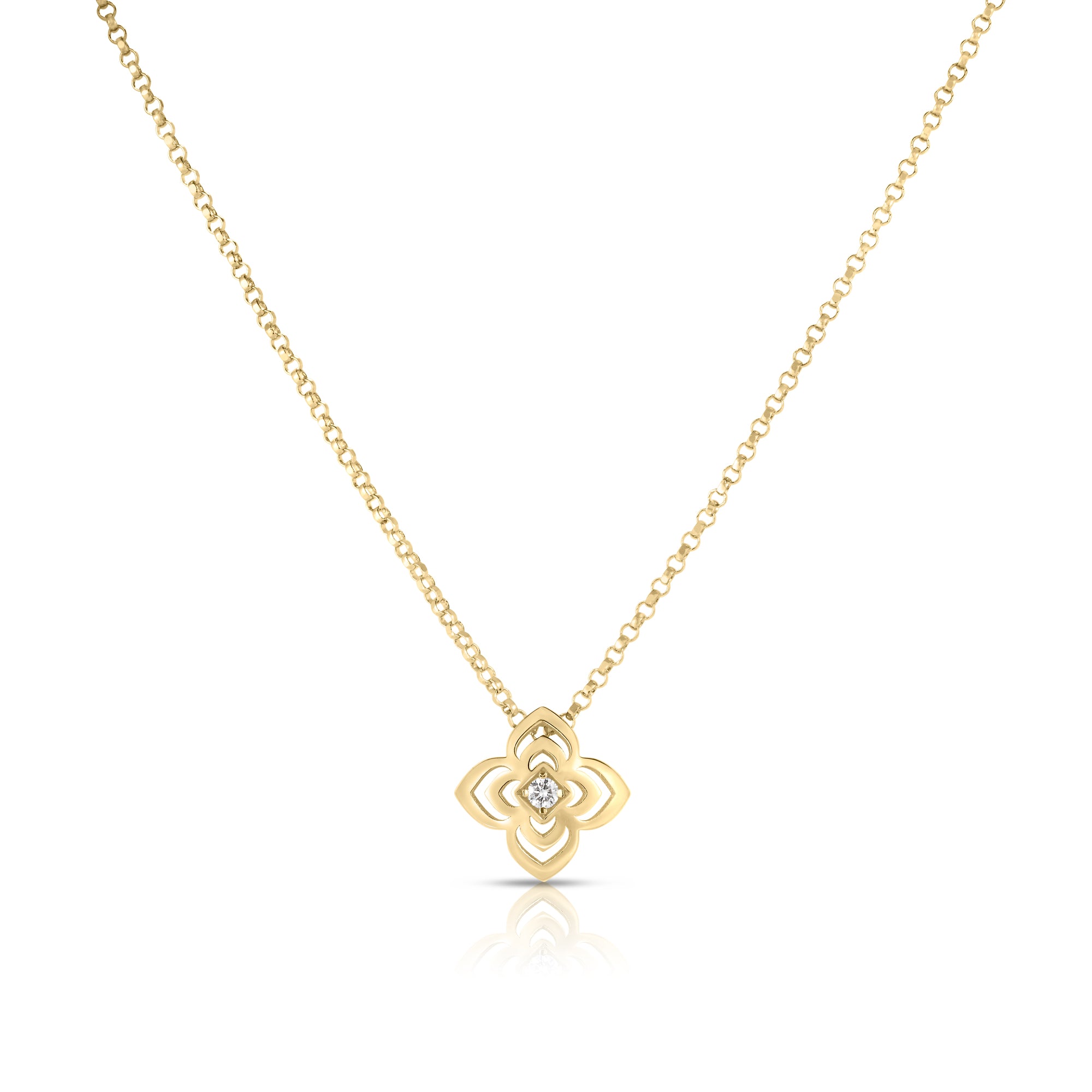 18K YELLOW GOLD PALAZZO DUCALE CARNIVAL SMALL DIAMOND FLOWER NECKLACE