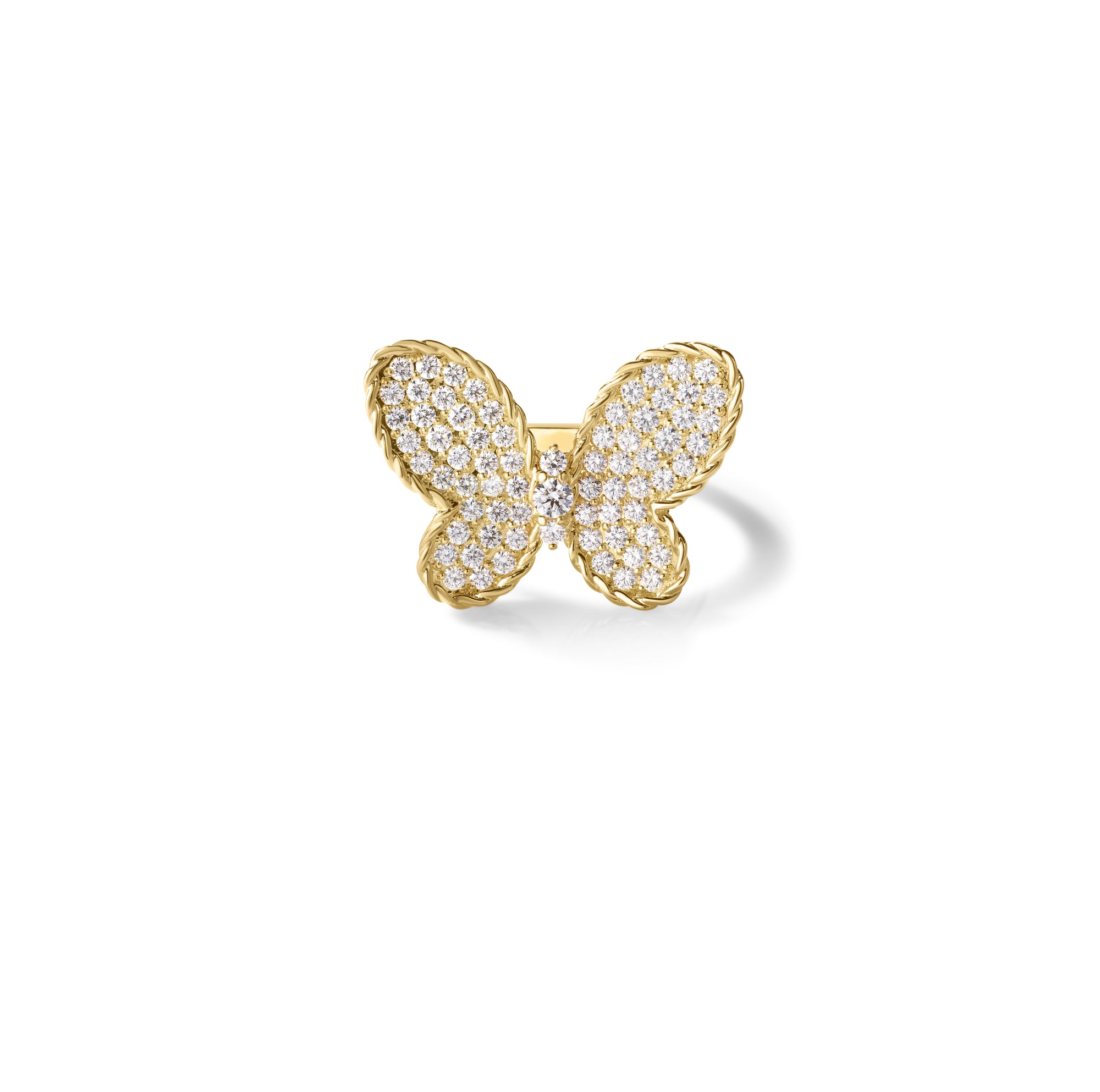 18K YELLOW GOLD JASMINE PAVE DIAMOND BUTTERFLY RING