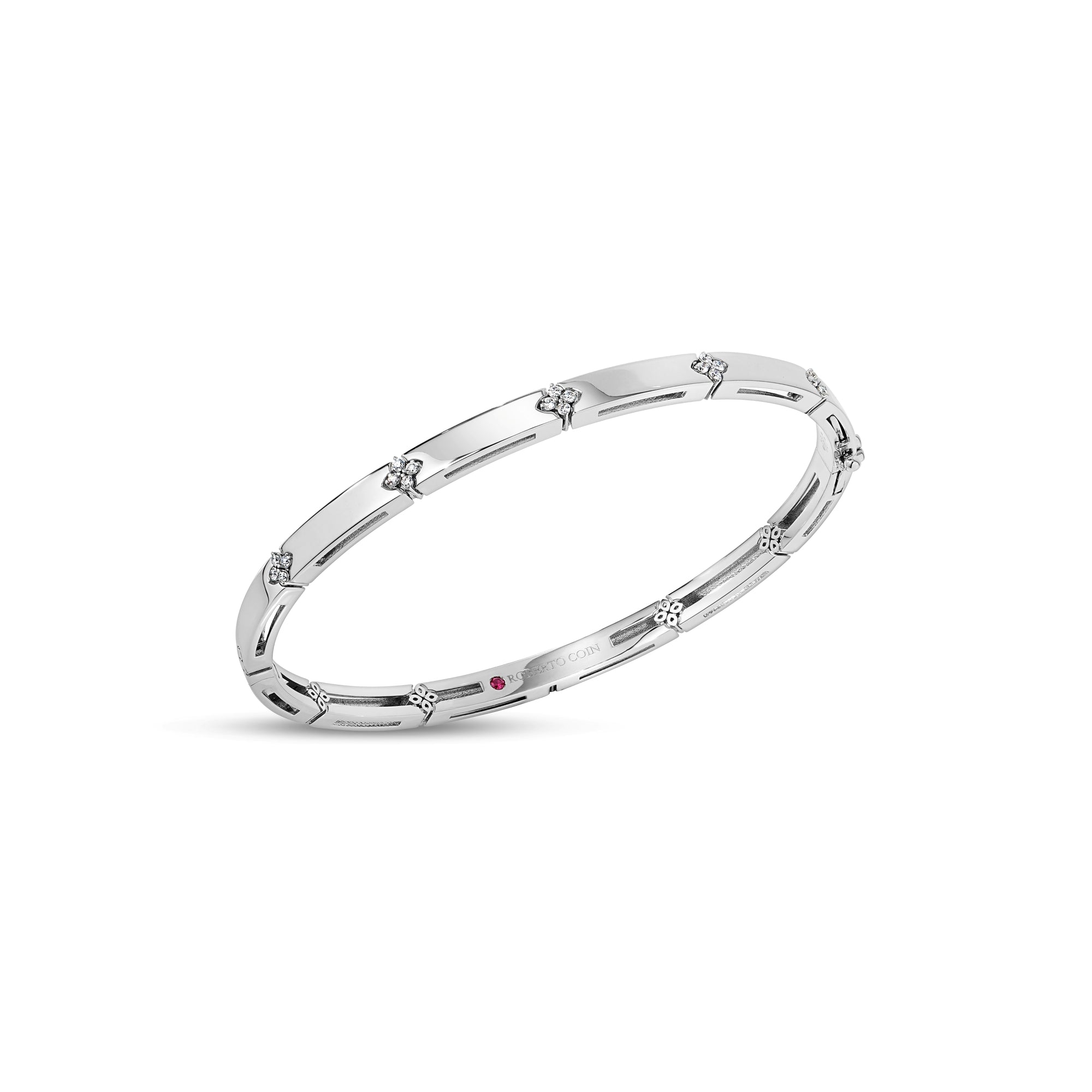 18K WHITE GOLD LOVE IN VERONA NARROW DIAMOND BANGLE