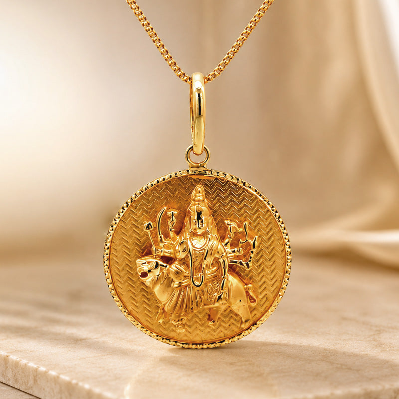 Devi Maa Pendant in 22K Gold