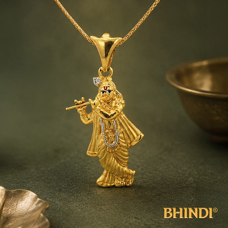 22k Two-Toned Krishna Religious Pendant