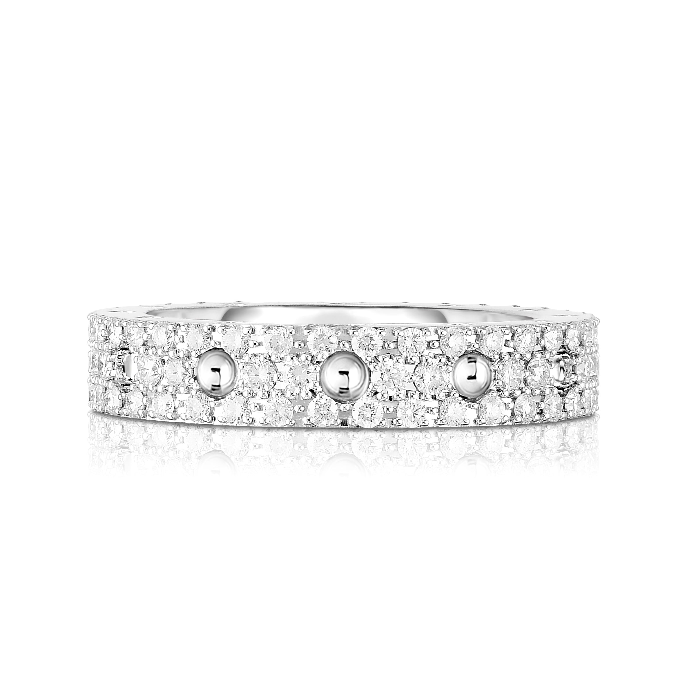 18K WHITE GOLD CLASSIC DIAMOND PAVE DIAMOND ETERNITY RING