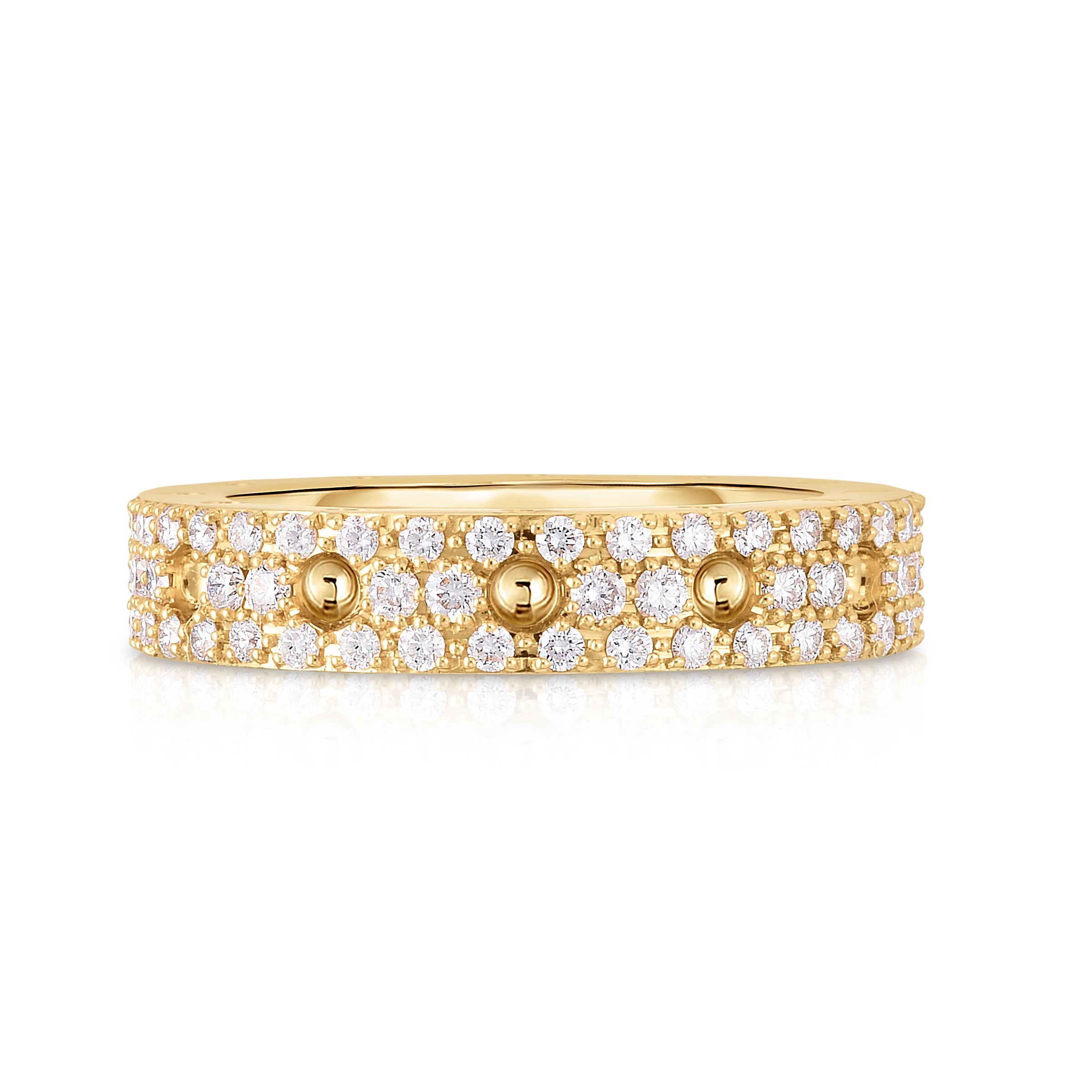 18K YELLOW GOLD CLASSIC DIAMOND PAVE DIAMOND ETERNITY RING