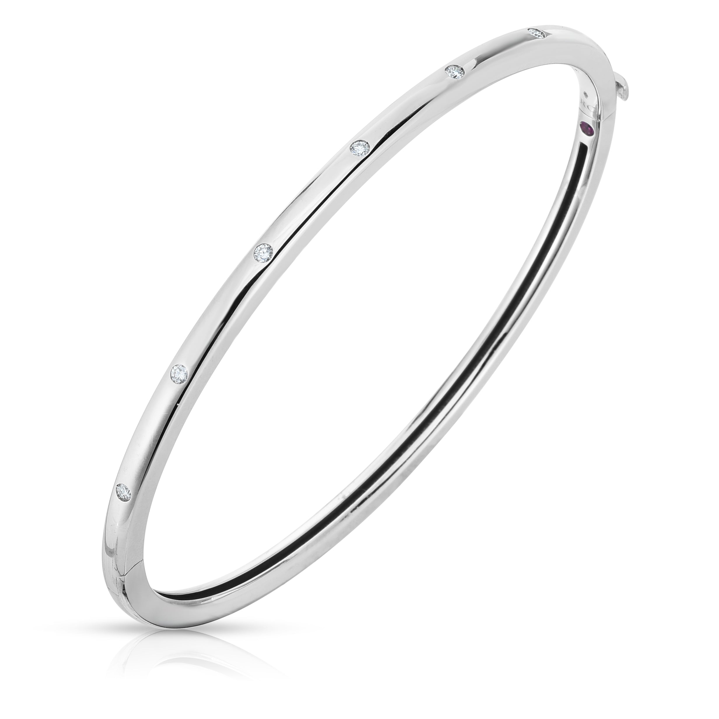 18K WHITE DESIGNER GOLD CLASSICA DIAMOND BANGLE