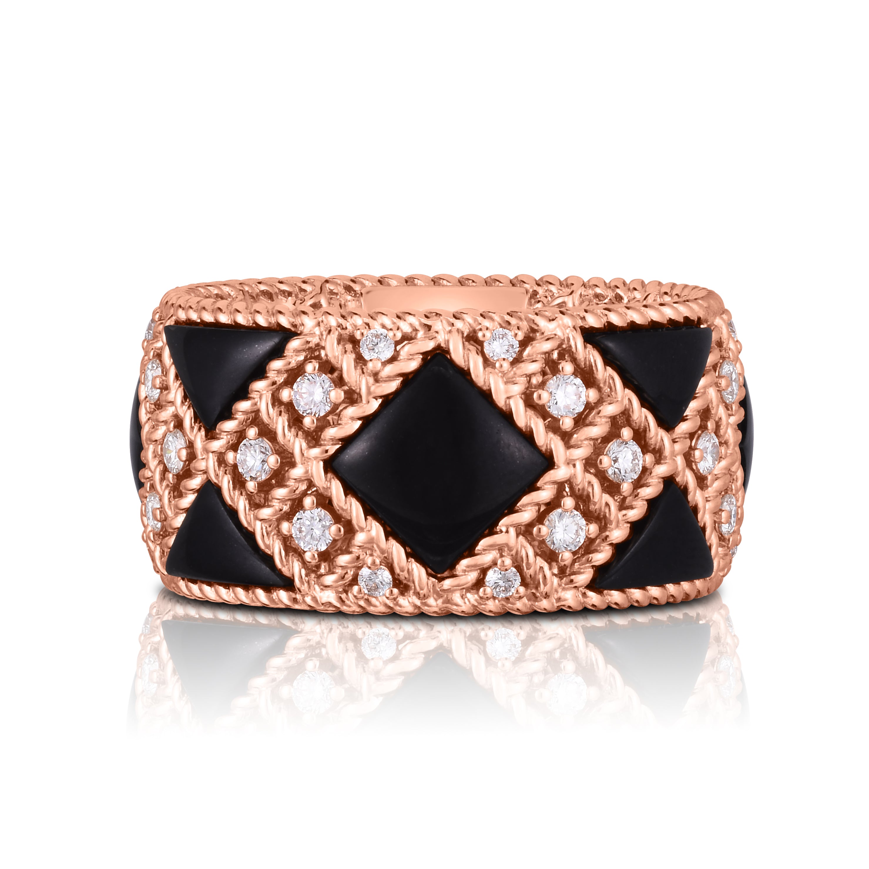 18K ROSE GOLD PALAZZO DUCALE DIAMOND & BLACK JADE RING