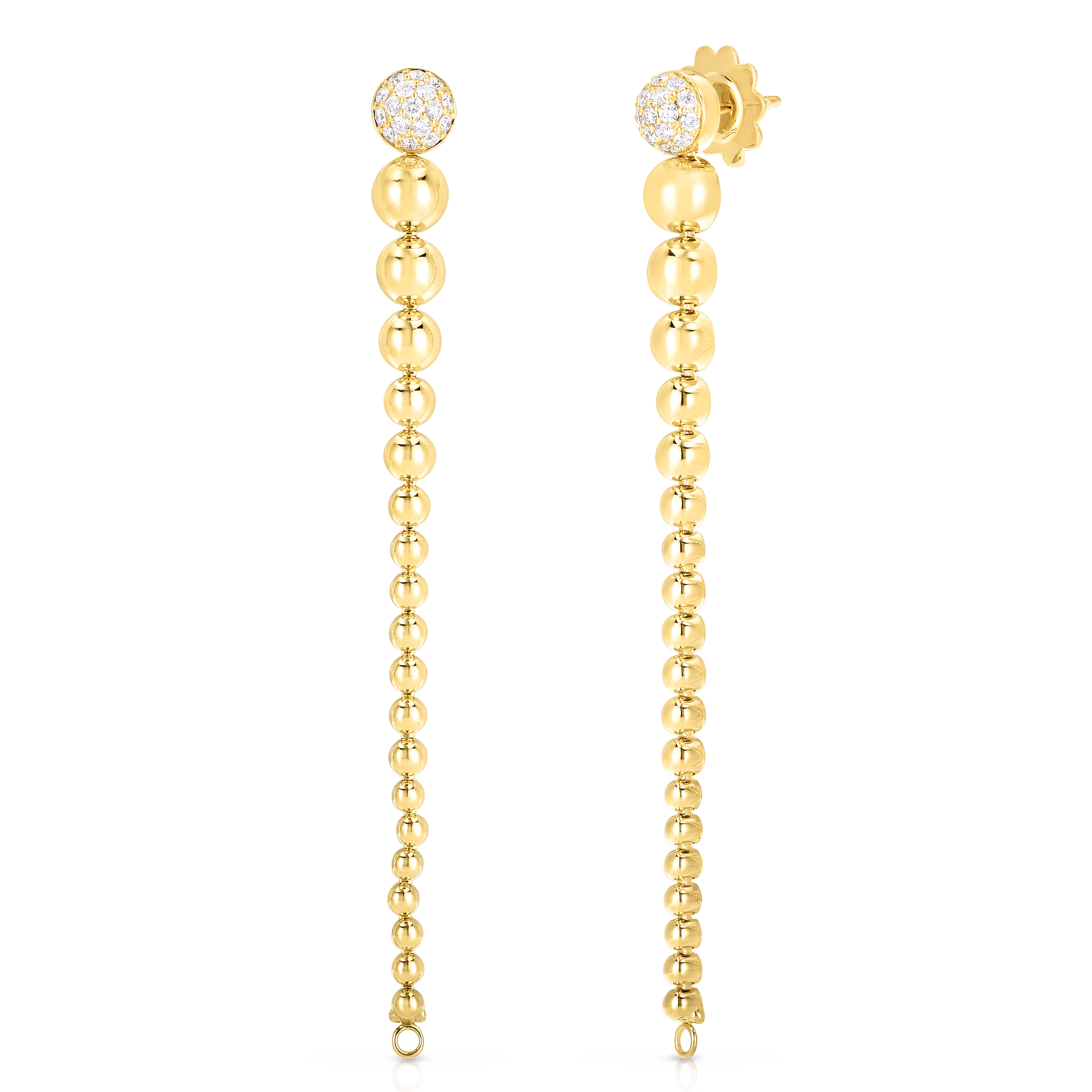 18K YELLOW GOLD TASSEL CONVERTIBLE DIAMOND EARRINGS