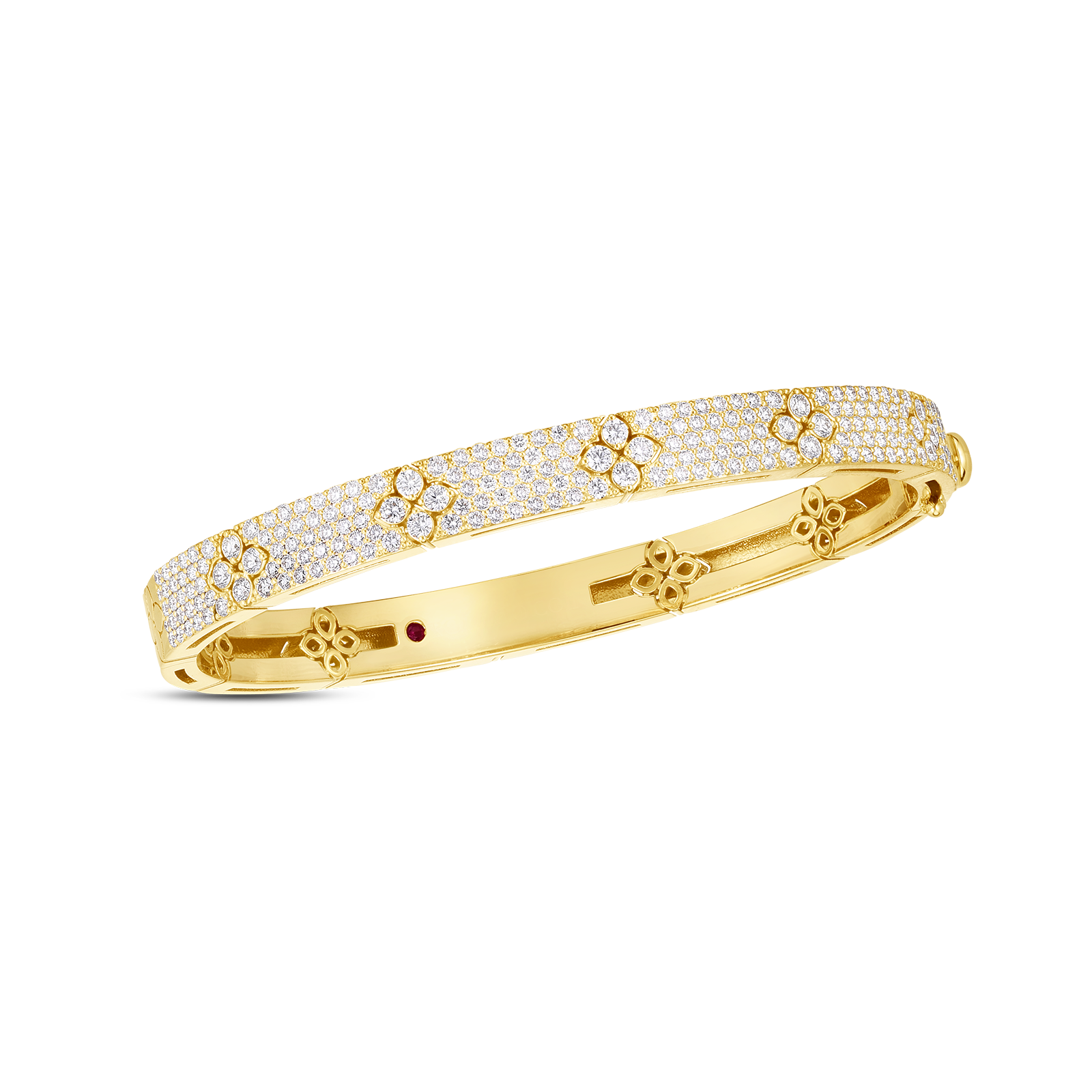 18K YELLOW GOLD LOVE IN VERONA PAVE DIAMOND BANGLE