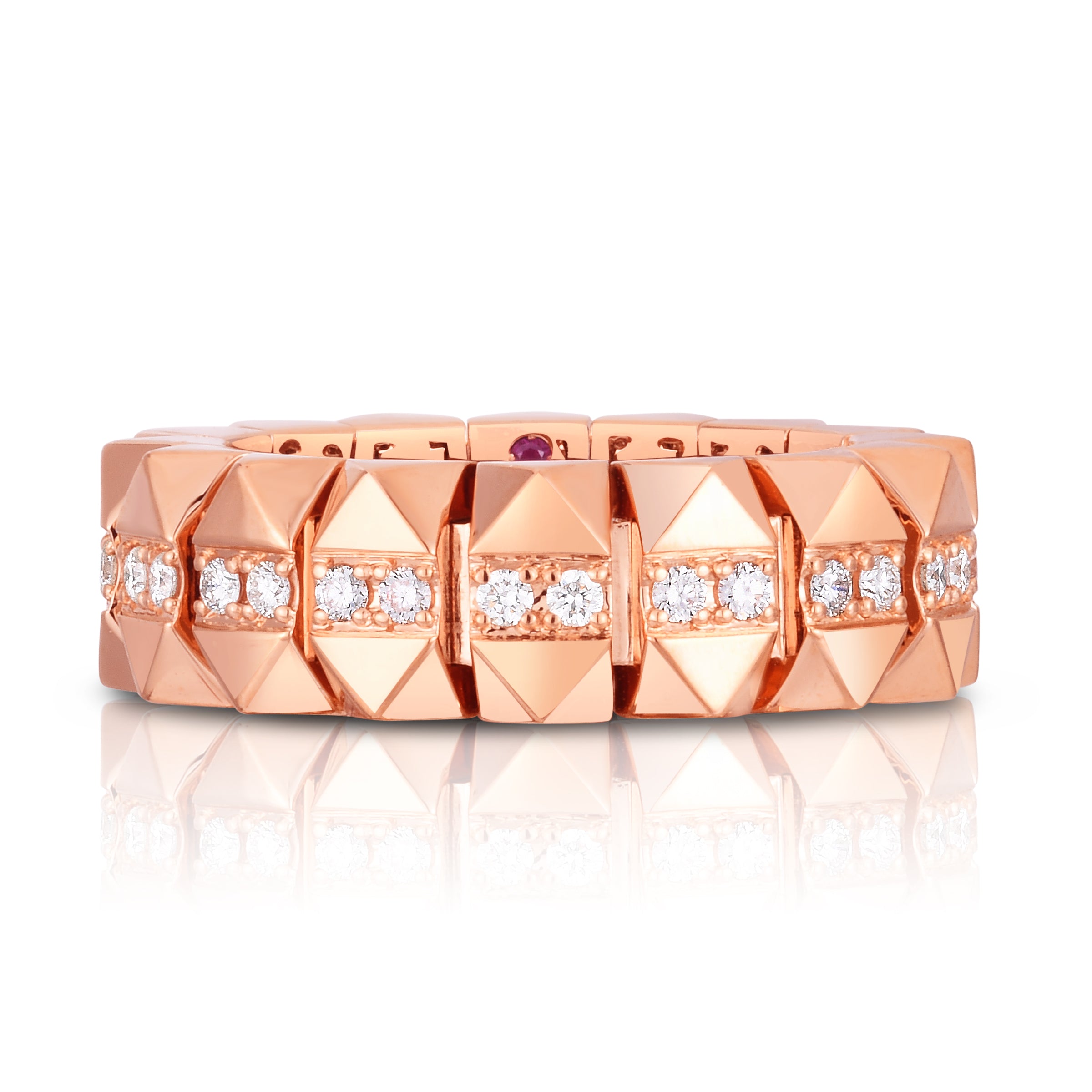 18K ROSE GOLD GOLD OBELISCO DIAMOND FLEXIBLE RING