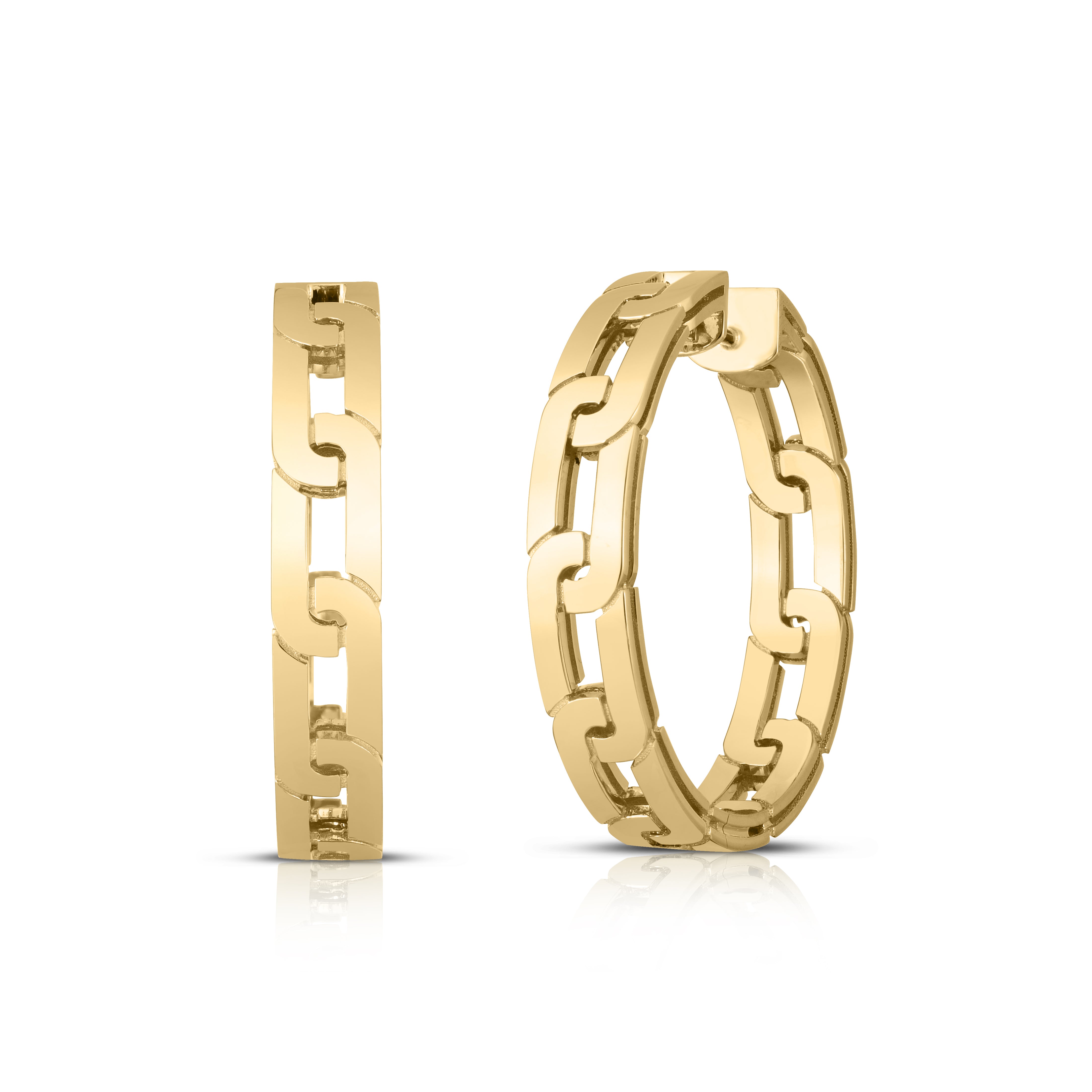 18K YELLOW GOLD NAVARRA LARGE HOOP EARRINGS