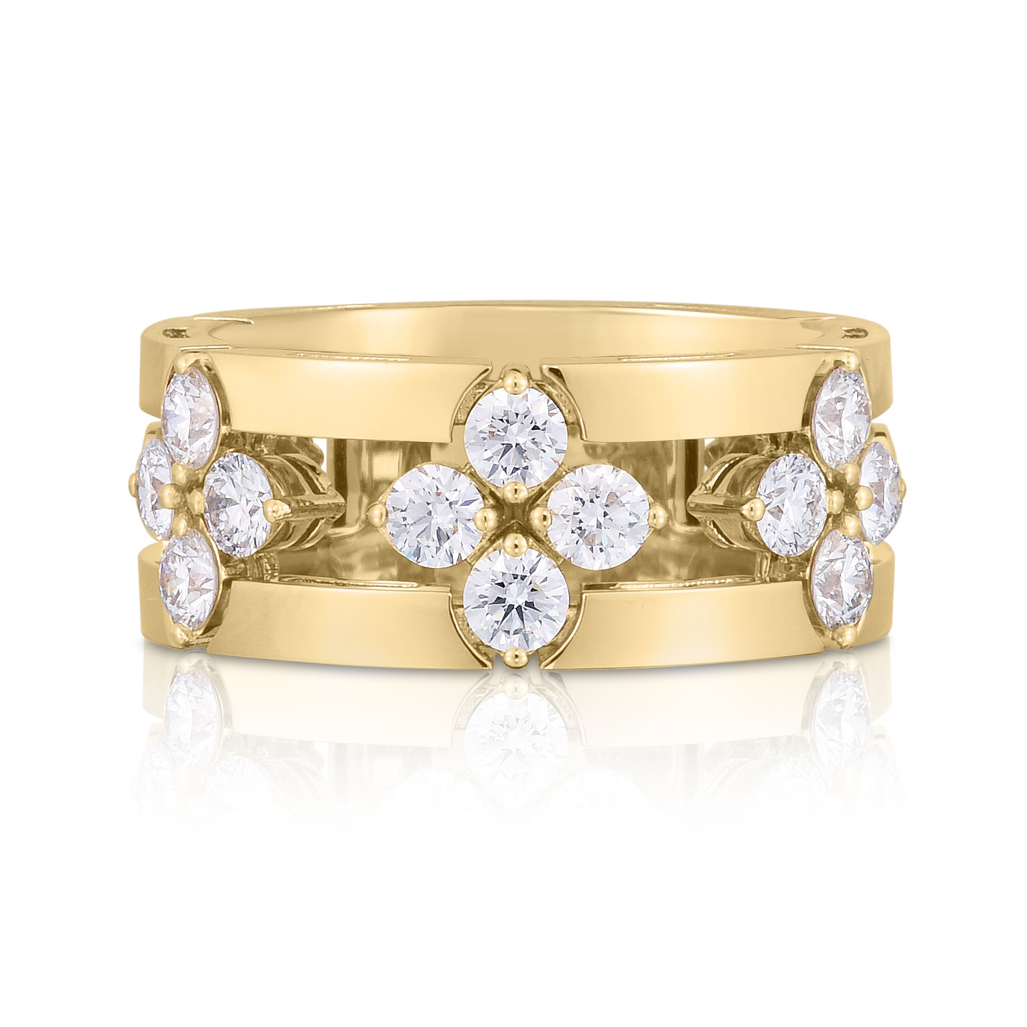 18K YELLOW GOLD LOVE IN VERONA DIAMOND OPEN FRAME RING
