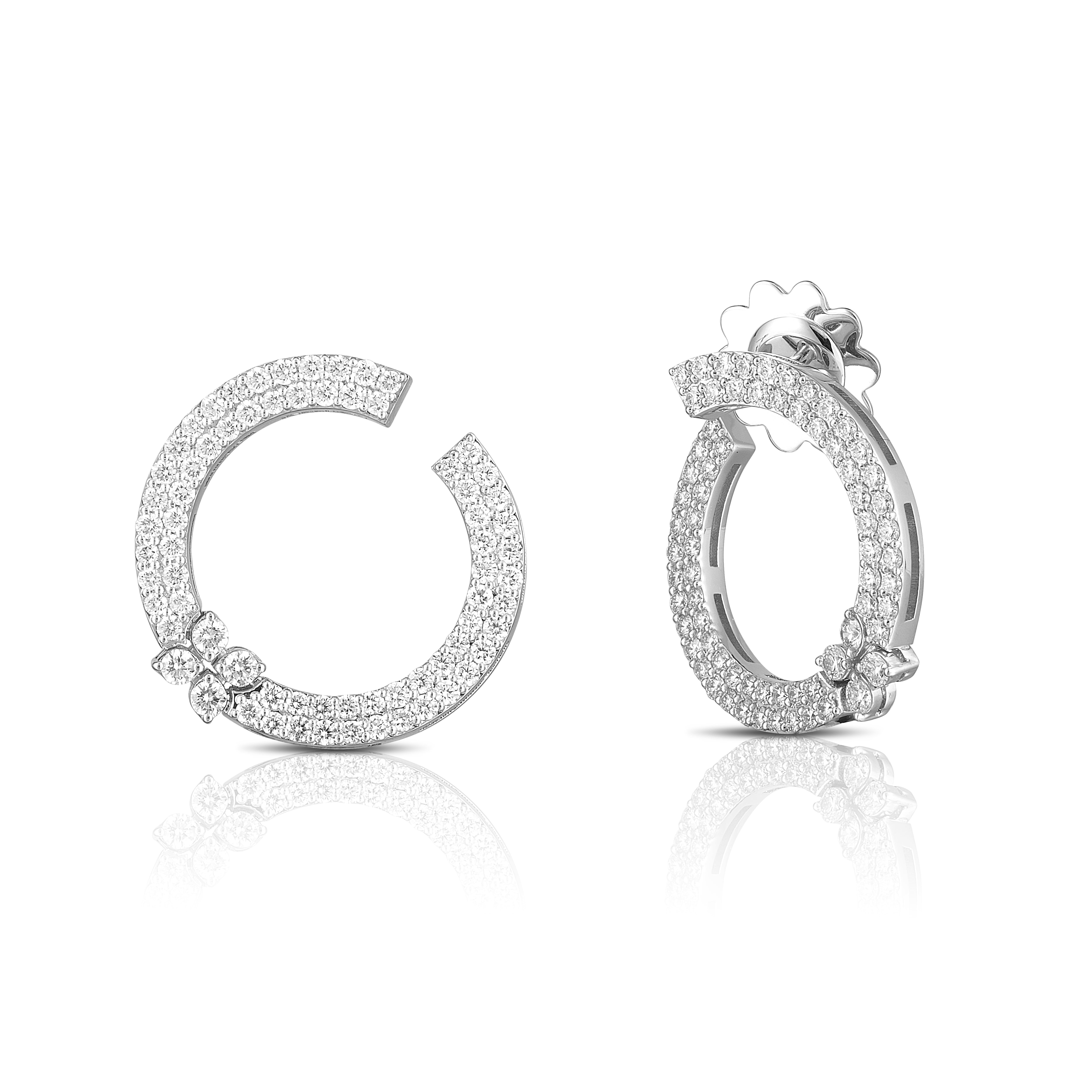 18K WHITE GOLD LOVE IN VERONA PAVE DIAMOND CIRCLE EARRINGS
