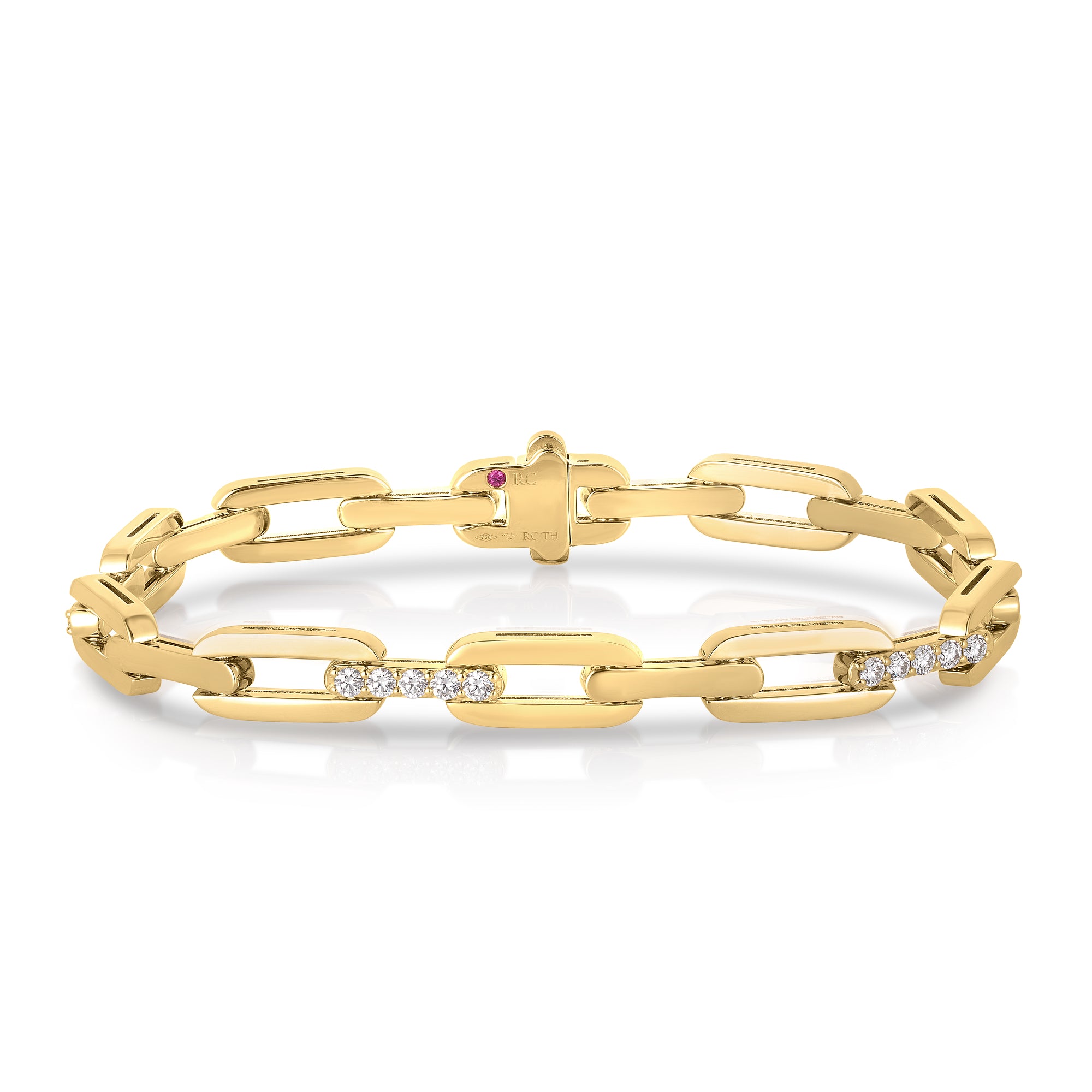 18K YELLOW GOLD NAVARRA DIAMOND ACCENTS BRACELET