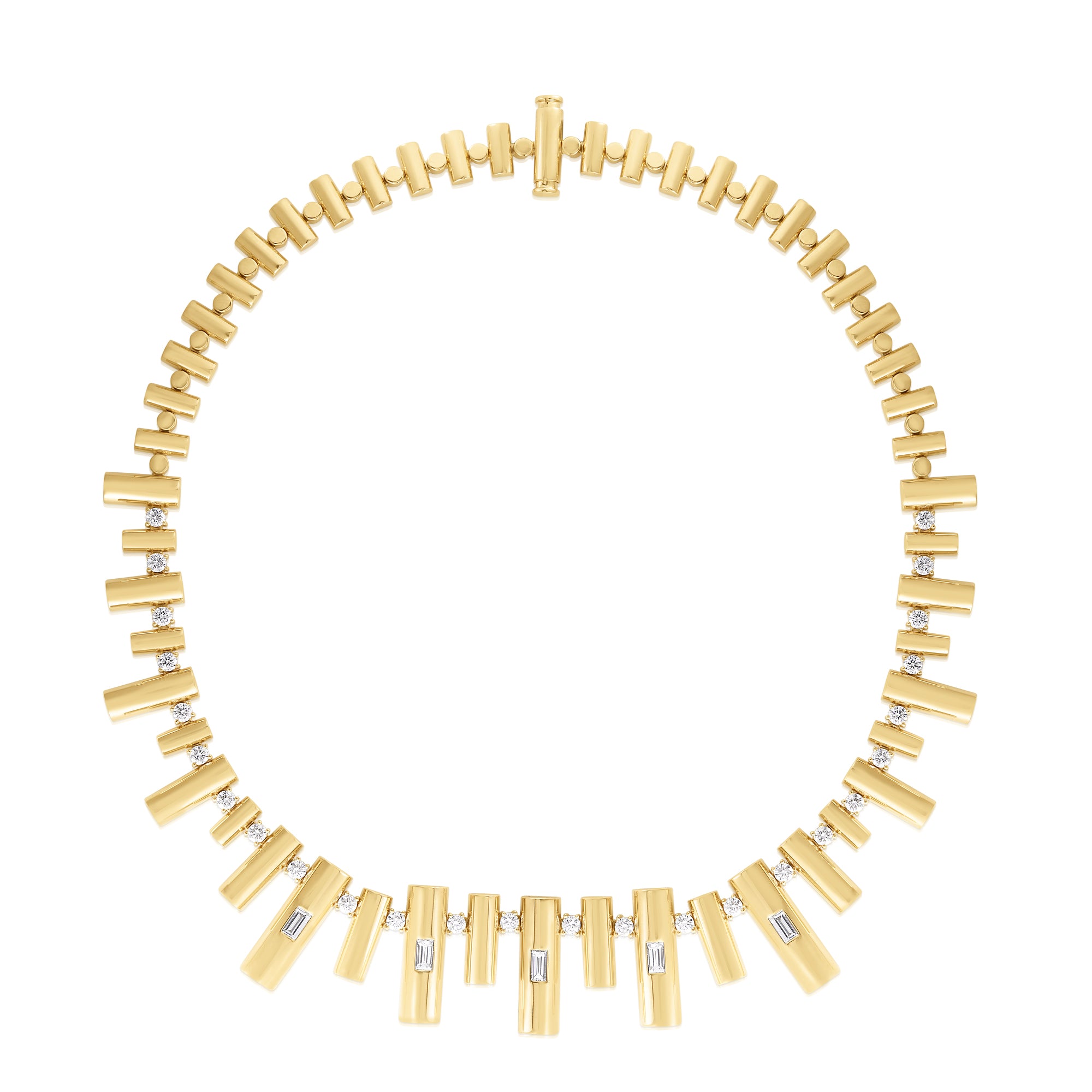18K YELLOW GOLD DOMINO DIAMOND NECKLACE