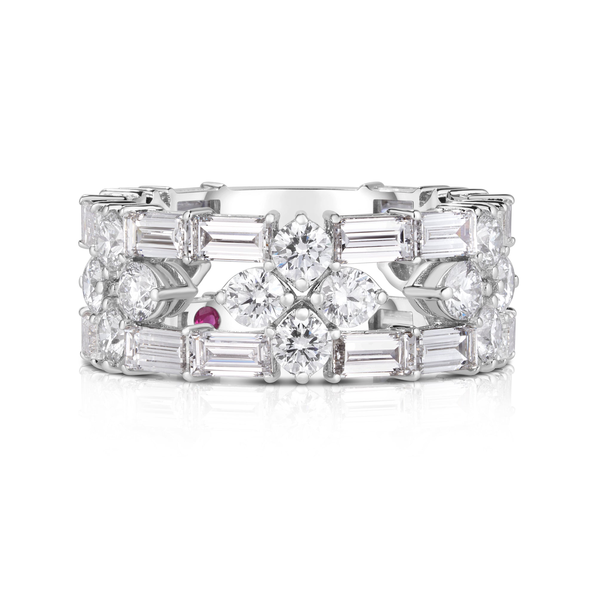 18K WHITE GOLD LOVE IN VERONA PAVE DIAMOND OPEN FRAME RING