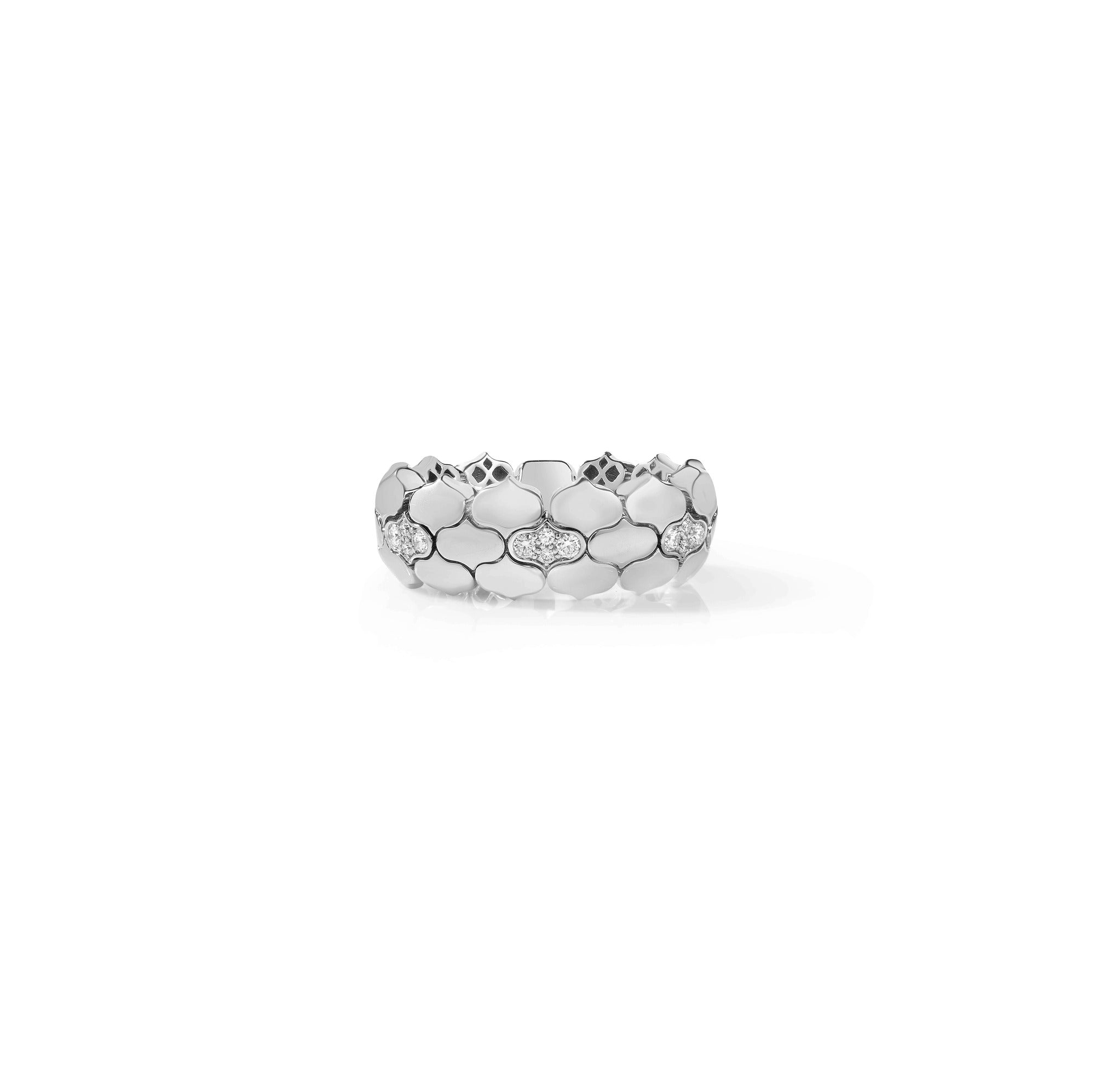 18K YELLOW/WHITE GOLD COBRA DIAMOND FLEXIBLE RING