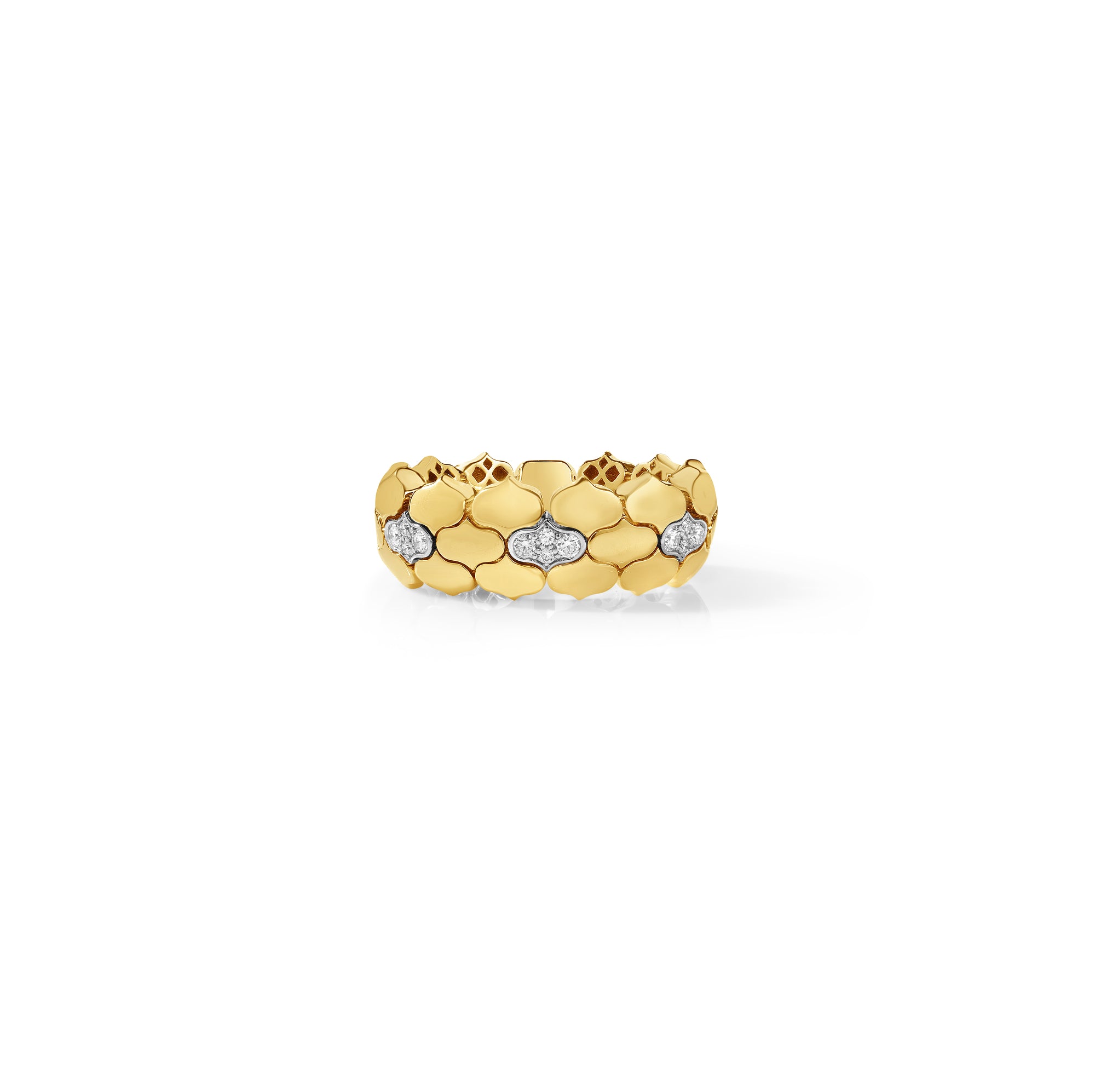 18K YELLOW/WHITE GOLD COBRA DIAMOND FLEXIBLE RING